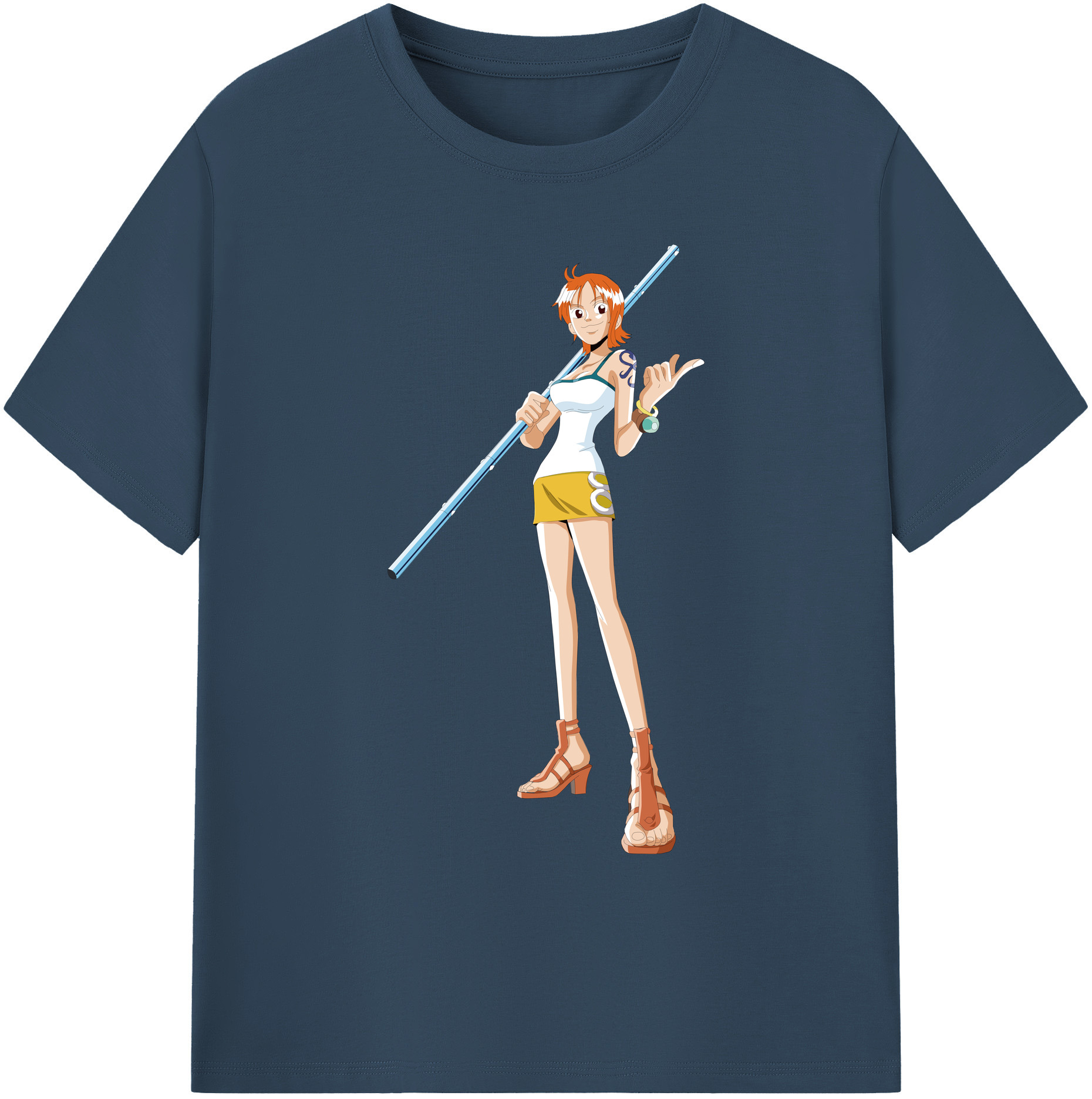 ワンピース ナミ ONE PIECE Nami 綿100％ メンズ半袖Tシャツ｜肌触りやわらか＆通気性