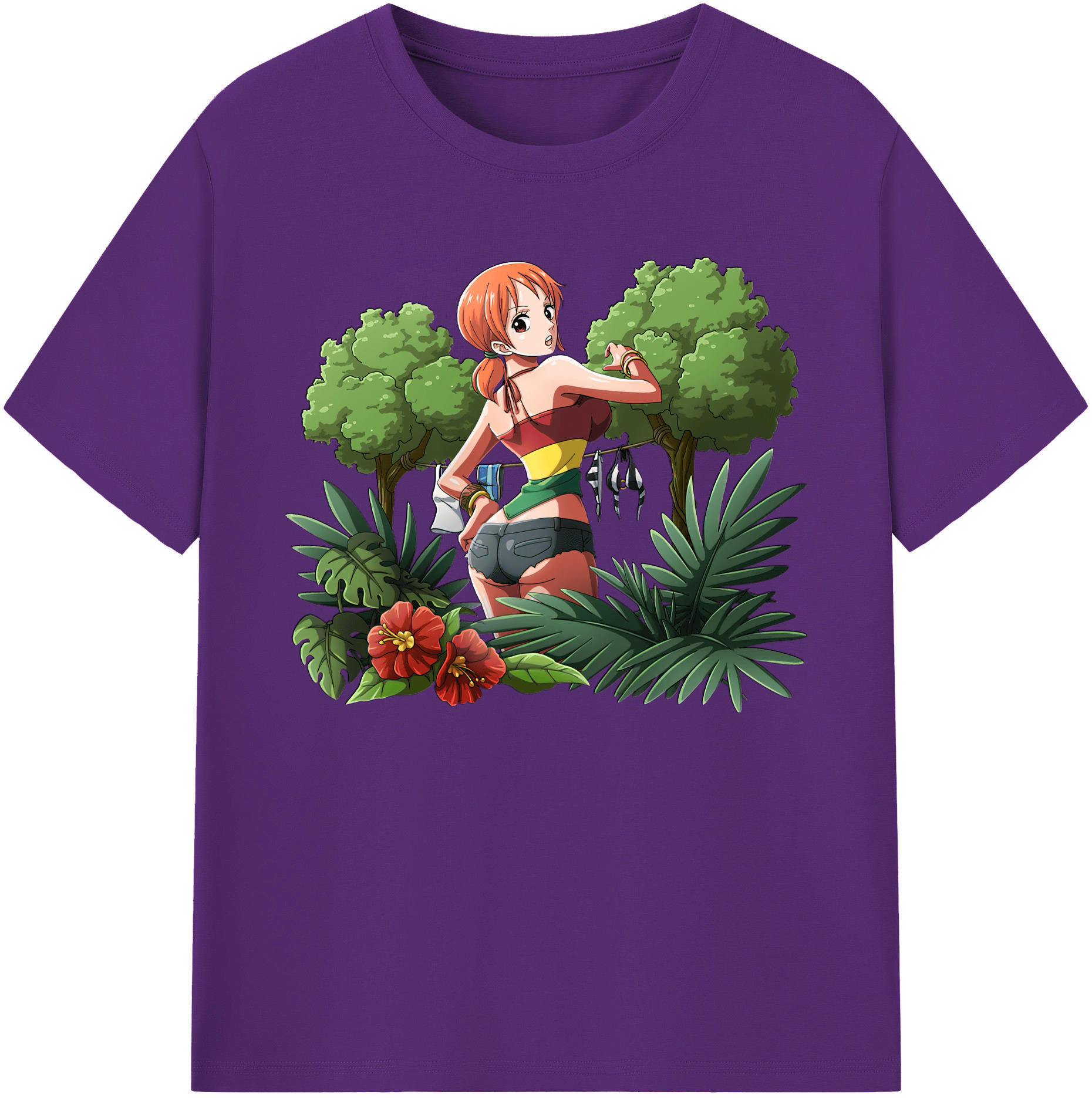 （画像用） ワンピース ナミ ONE PIECE Nami 綿100％ メンズ半袖Tシャツ｜肌触りやわらか＆通気性