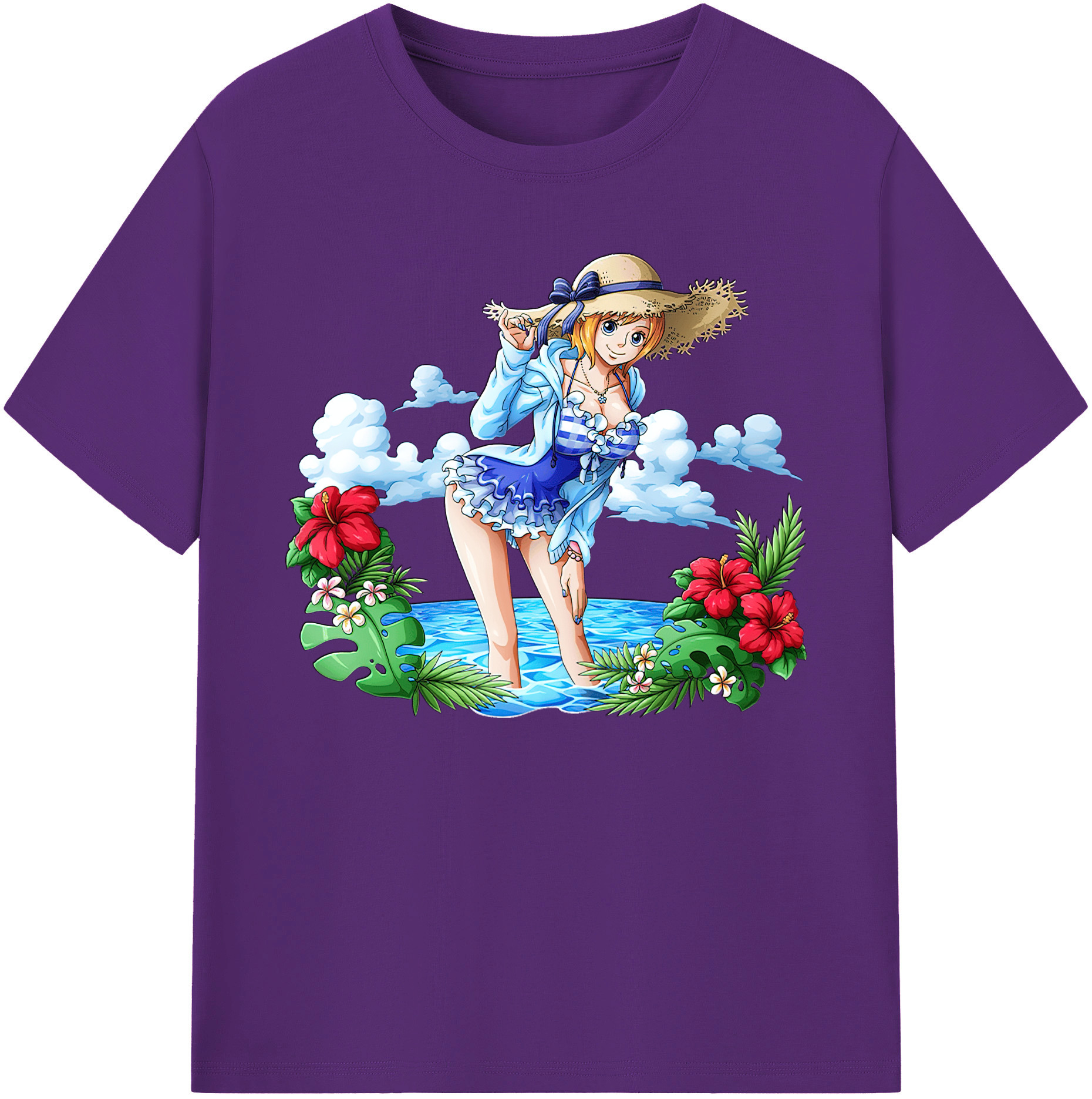 （画像用） ワンピース ナミ ONE PIECE Nami 綿100％ メンズ半袖Tシャツ｜肌触りやわらか＆通気性