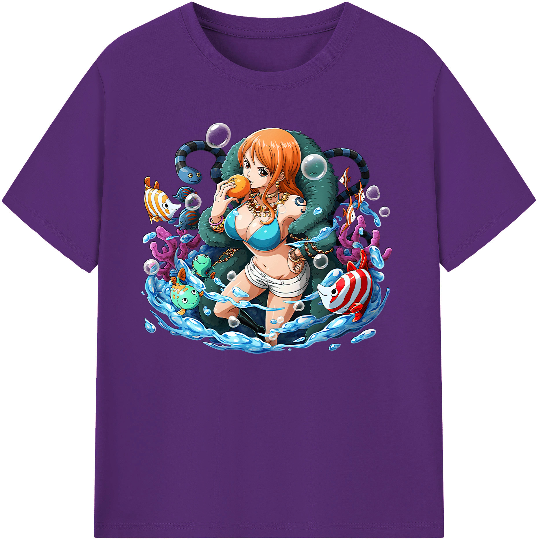 （画像用） ワンピース ナミ ONE PIECE Nami 綿100％ メンズ半袖Tシャツ｜肌触りやわらか＆通気性