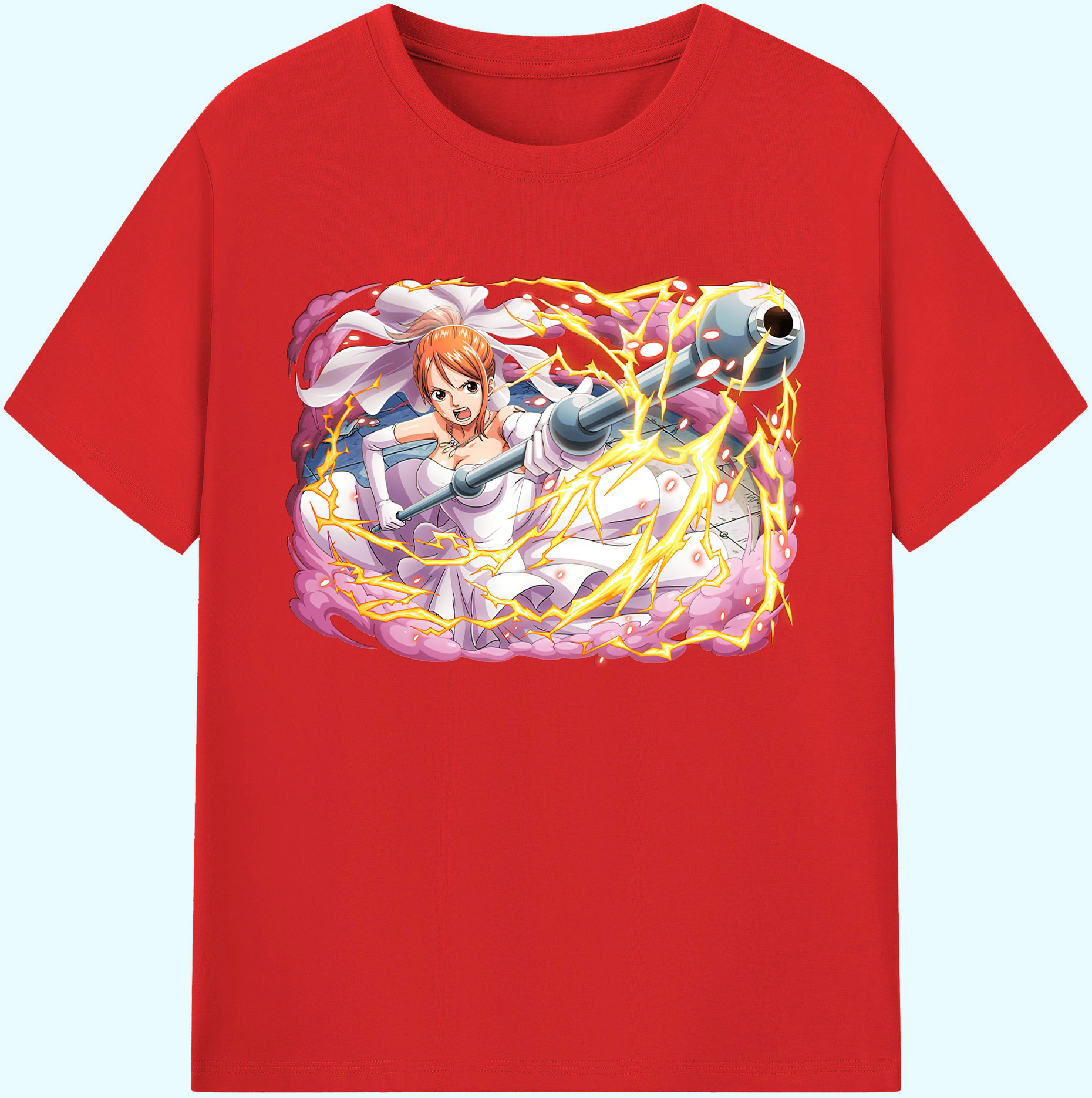 （画像用） ワンピース ナミ ONE PIECE Nami 綿100％ メンズ半袖Tシャツ｜肌触りやわらか＆通気性