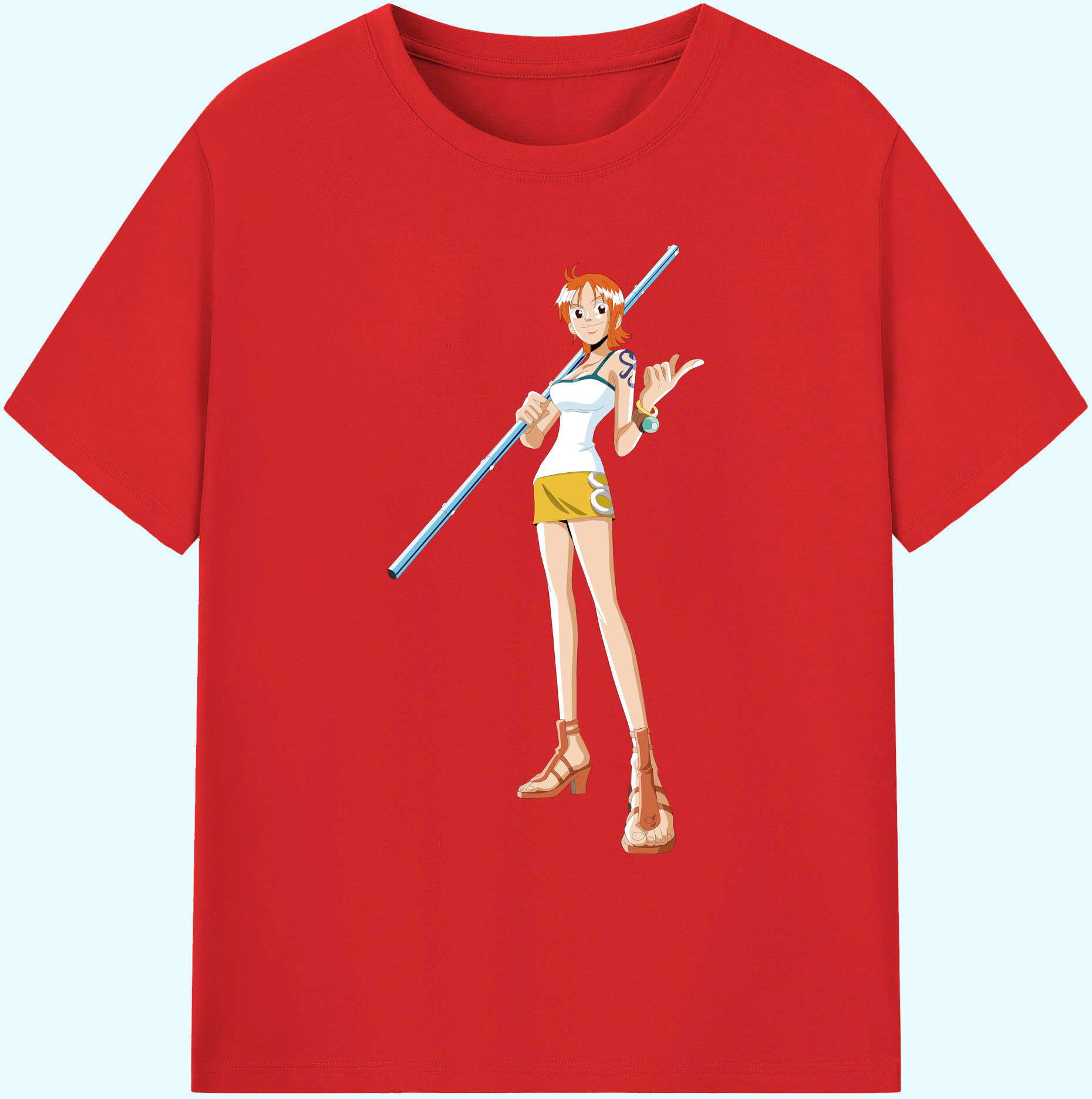 ワンピース ナミ ONE PIECE Nami 綿100％ メンズ半袖Tシャツ｜肌触りやわらか＆通気性