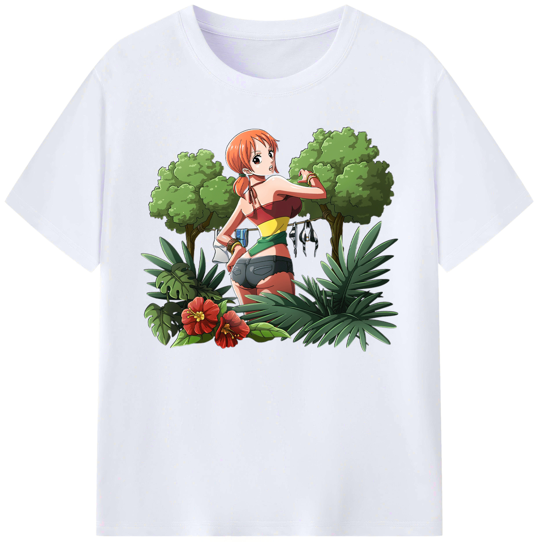 （画像用） ワンピース ナミ ONE PIECE Nami 綿100％ メンズ半袖Tシャツ｜肌触りやわらか＆通気性