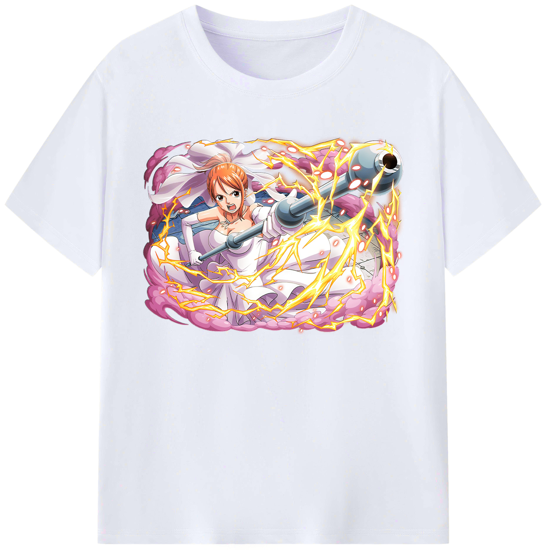 （画像用） ワンピース ナミ ONE PIECE Nami 綿100％ メンズ半袖Tシャツ｜肌触りやわらか＆通気性