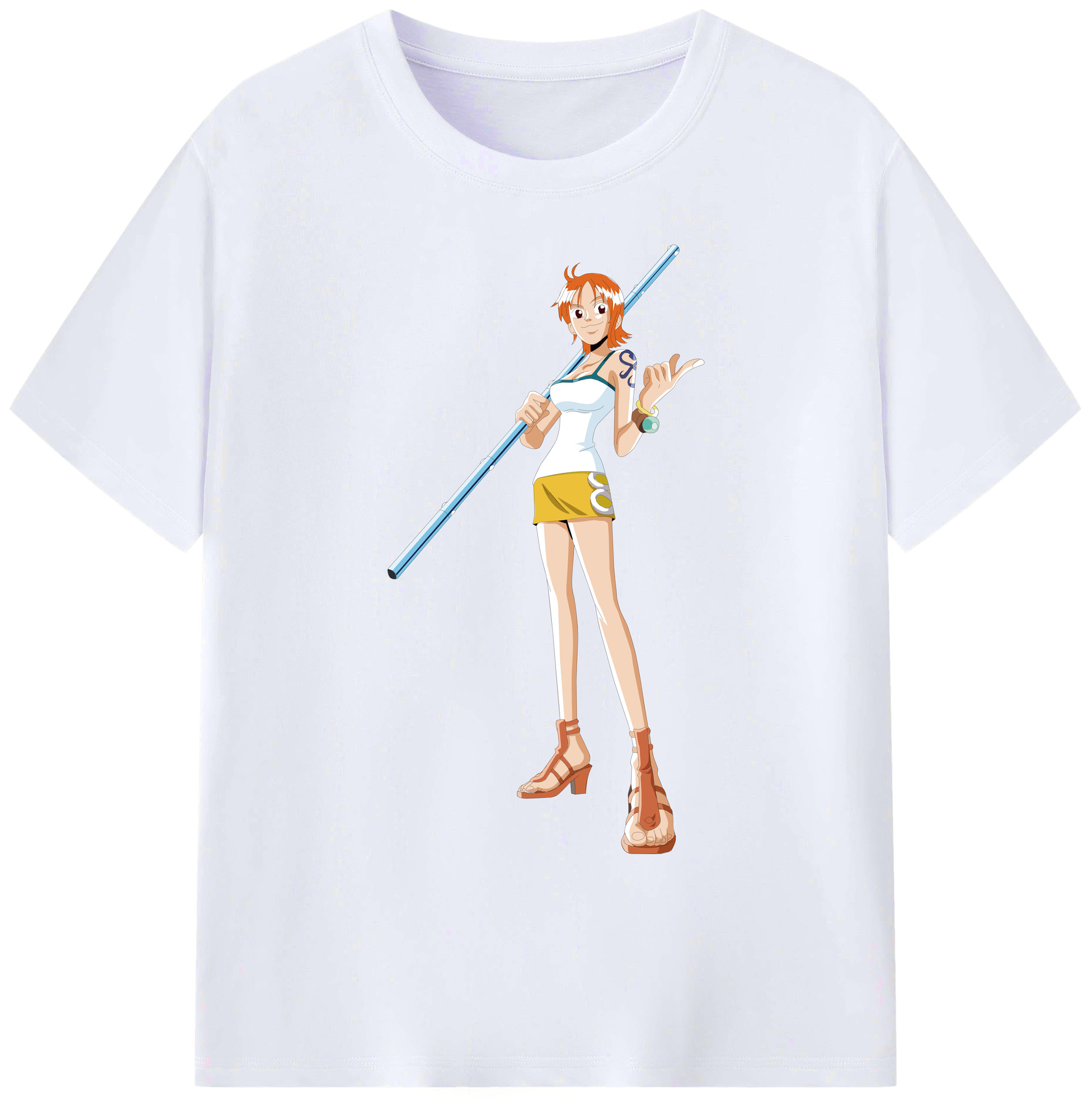 （画像用） ワンピース ナミ ONE PIECE Nami 綿100％ メンズ半袖Tシャツ｜肌触りやわらか＆通気性