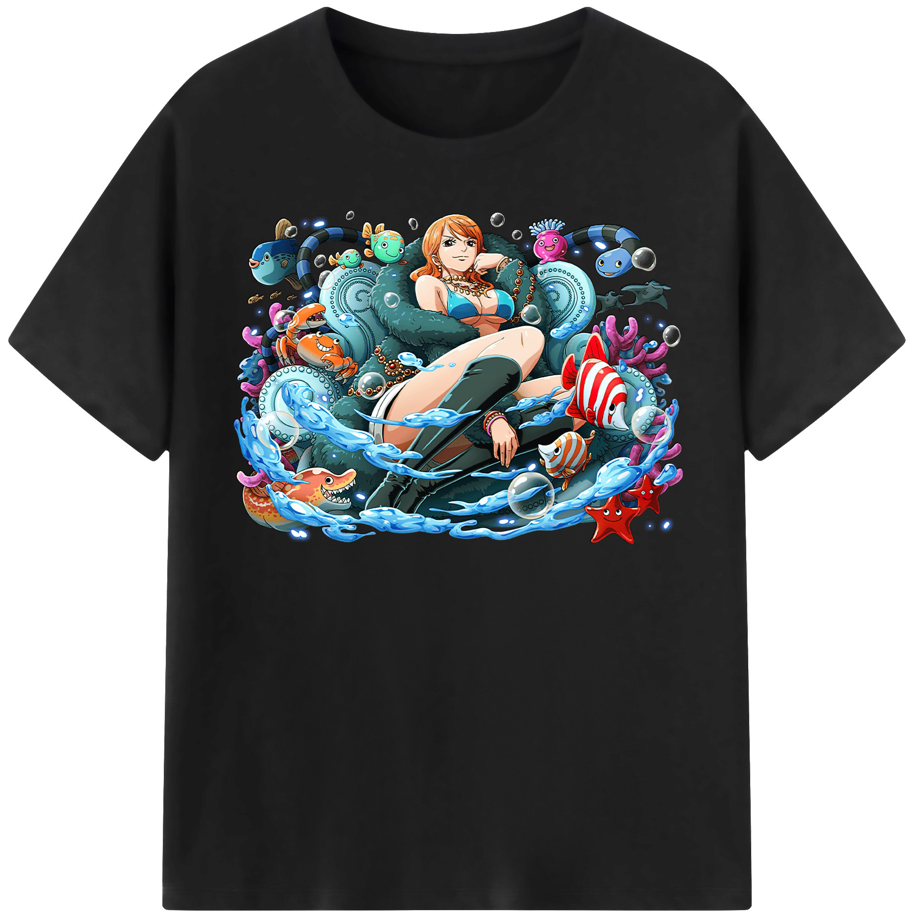 （画像用） ワンピース ナミ ONE PIECE Nami レディースカジュアルプリントTシャツ（綿100％）
