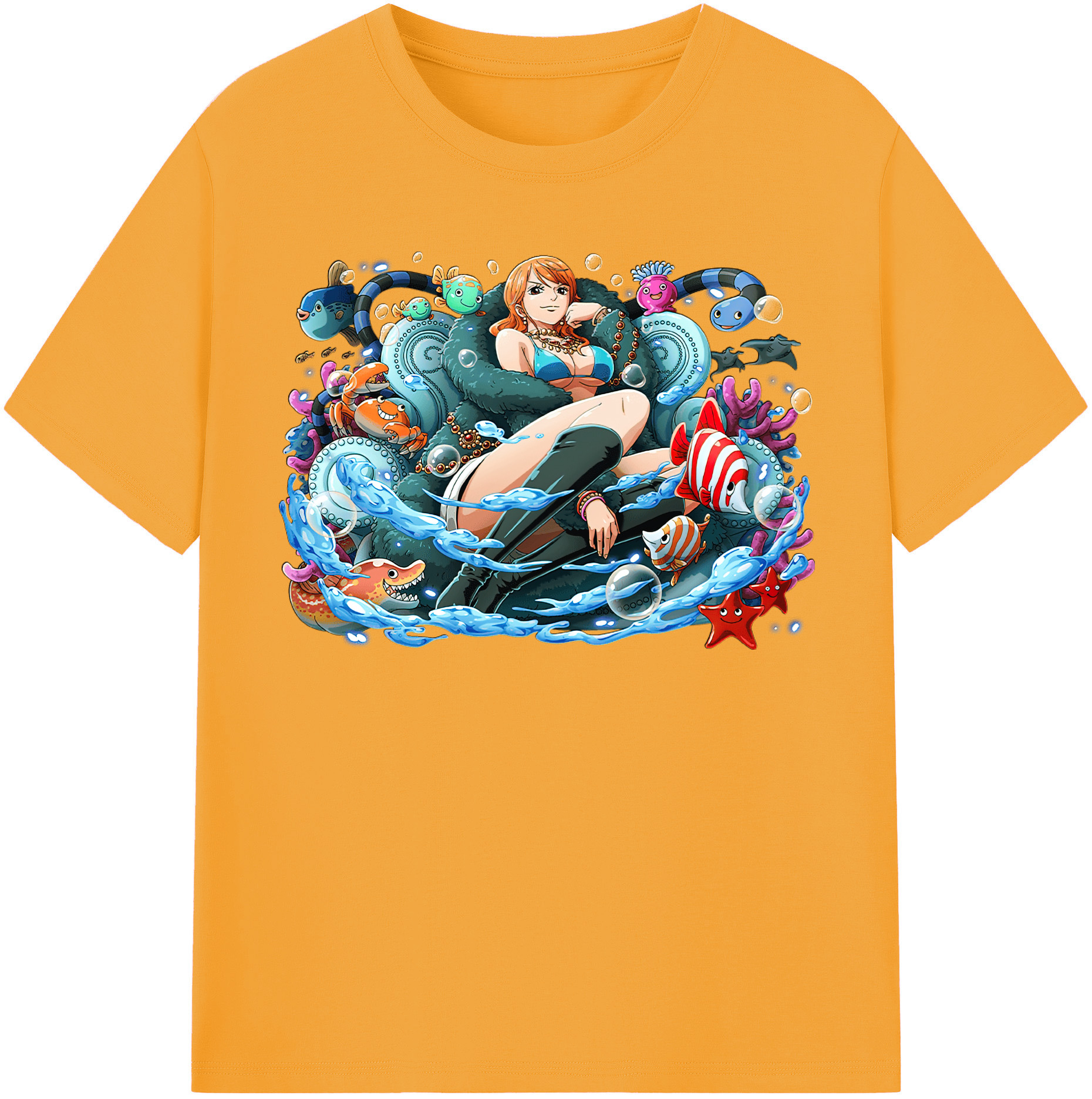 （画像用） ワンピース ナミ ONE PIECE Nami レディースカジュアルプリントTシャツ（綿100％）