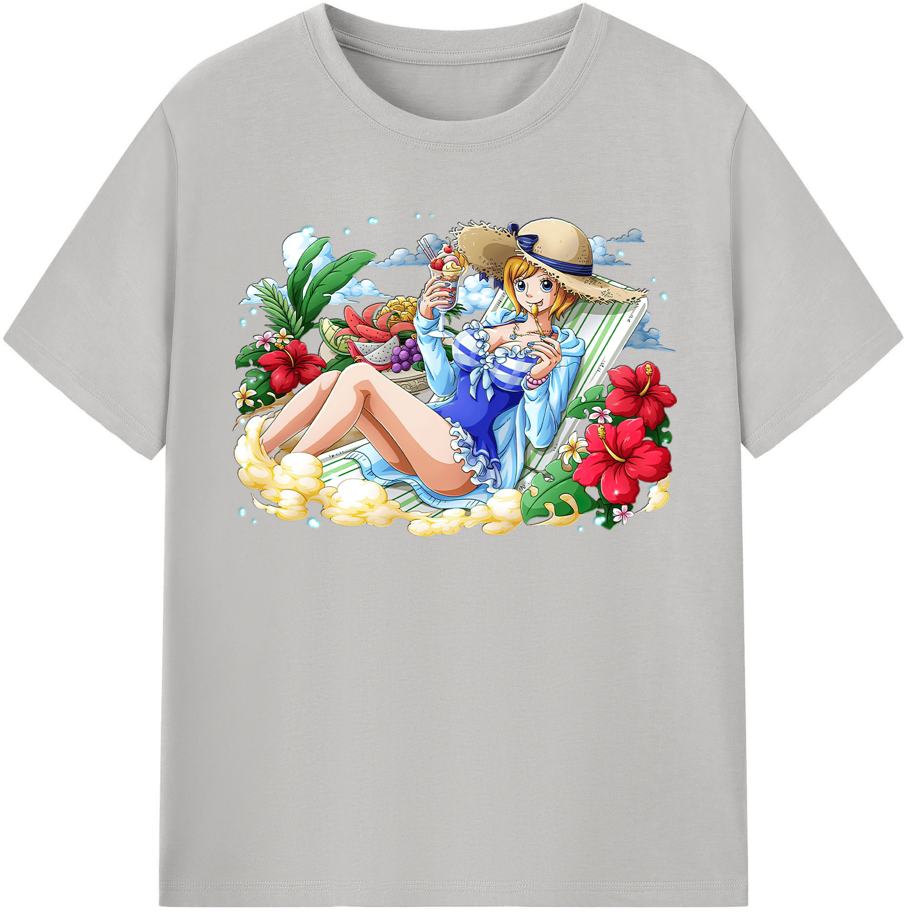 （画像用） ワンピース ナミ ONE PIECE Nami レディースカジュアルプリントTシャツ（綿100％）