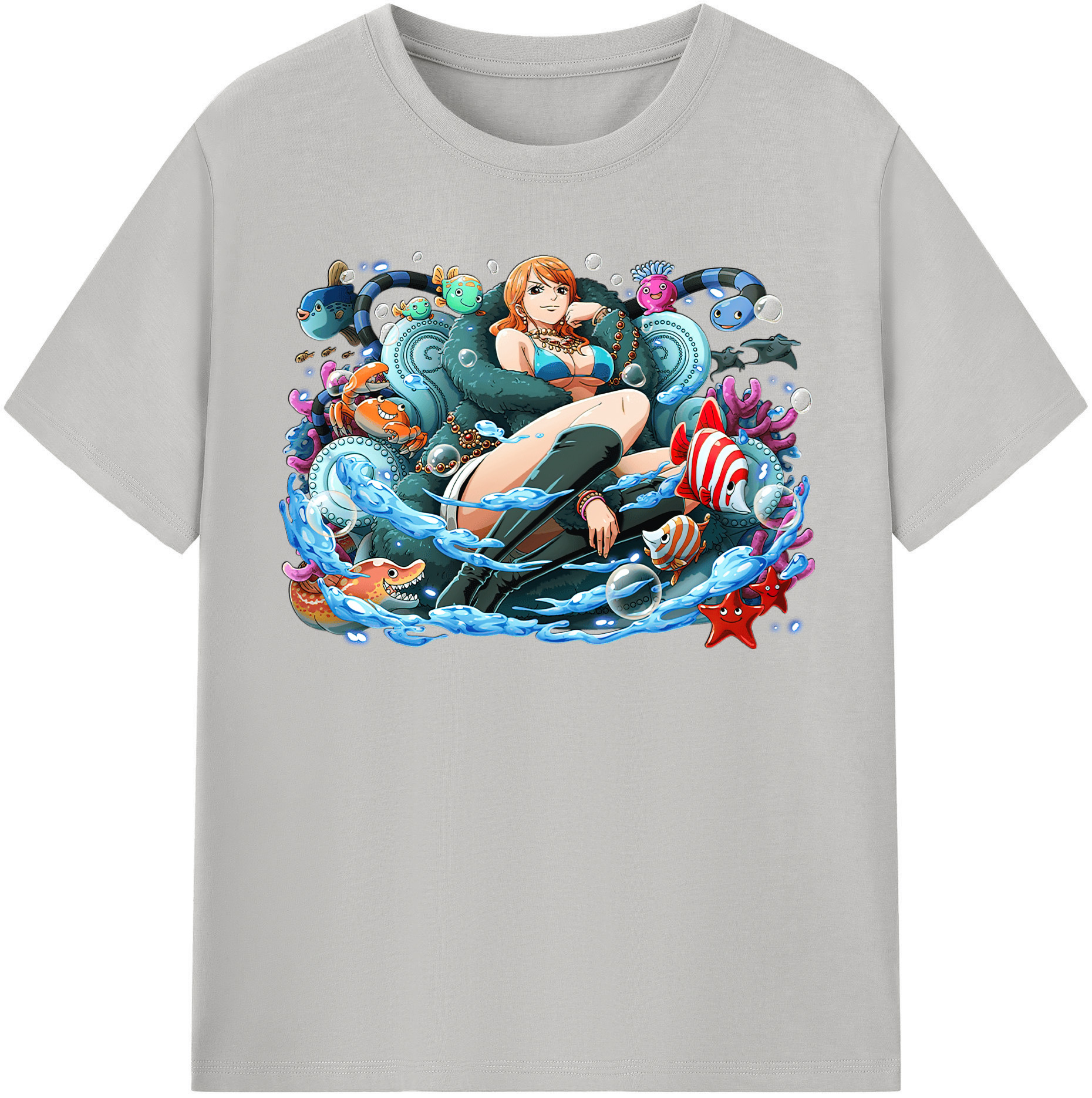 （画像用） ワンピース ナミ ONE PIECE Nami レディースカジュアルプリントTシャツ（綿100％）