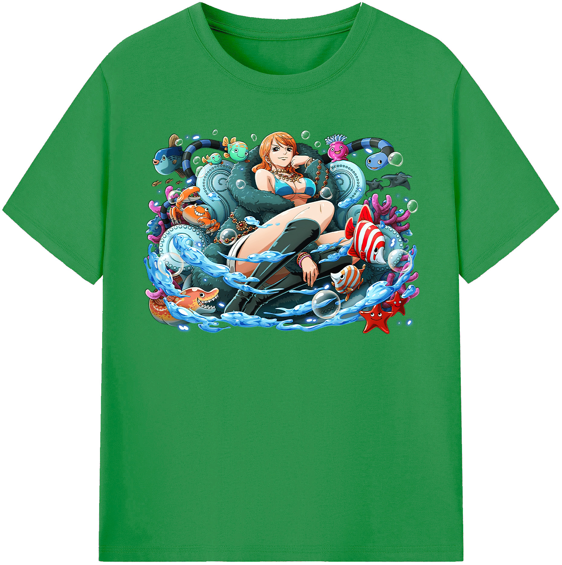 （画像用） ワンピース ナミ ONE PIECE Nami レディースカジュアルプリントTシャツ（綿100％）