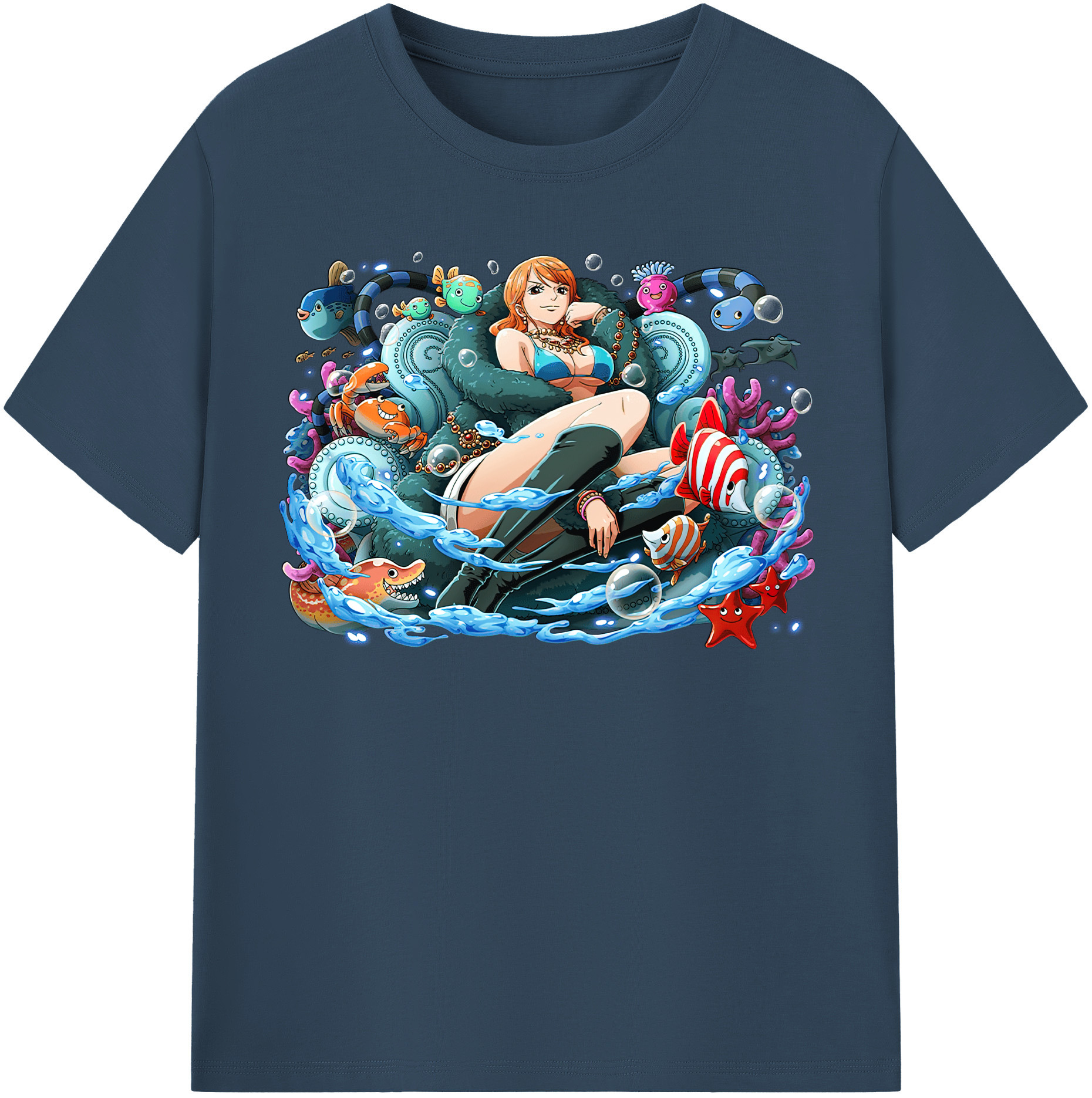 （画像用） ワンピース ナミ ONE PIECE Nami レディースカジュアルプリントTシャツ（綿100％）