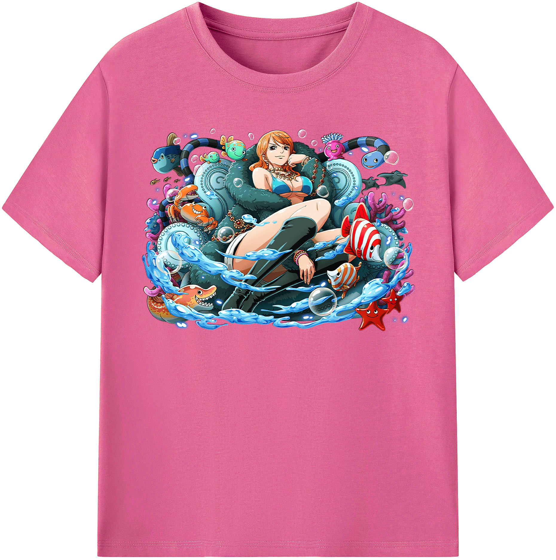 （画像用） ワンピース ナミ ONE PIECE Nami レディースカジュアルプリントTシャツ（綿100％）