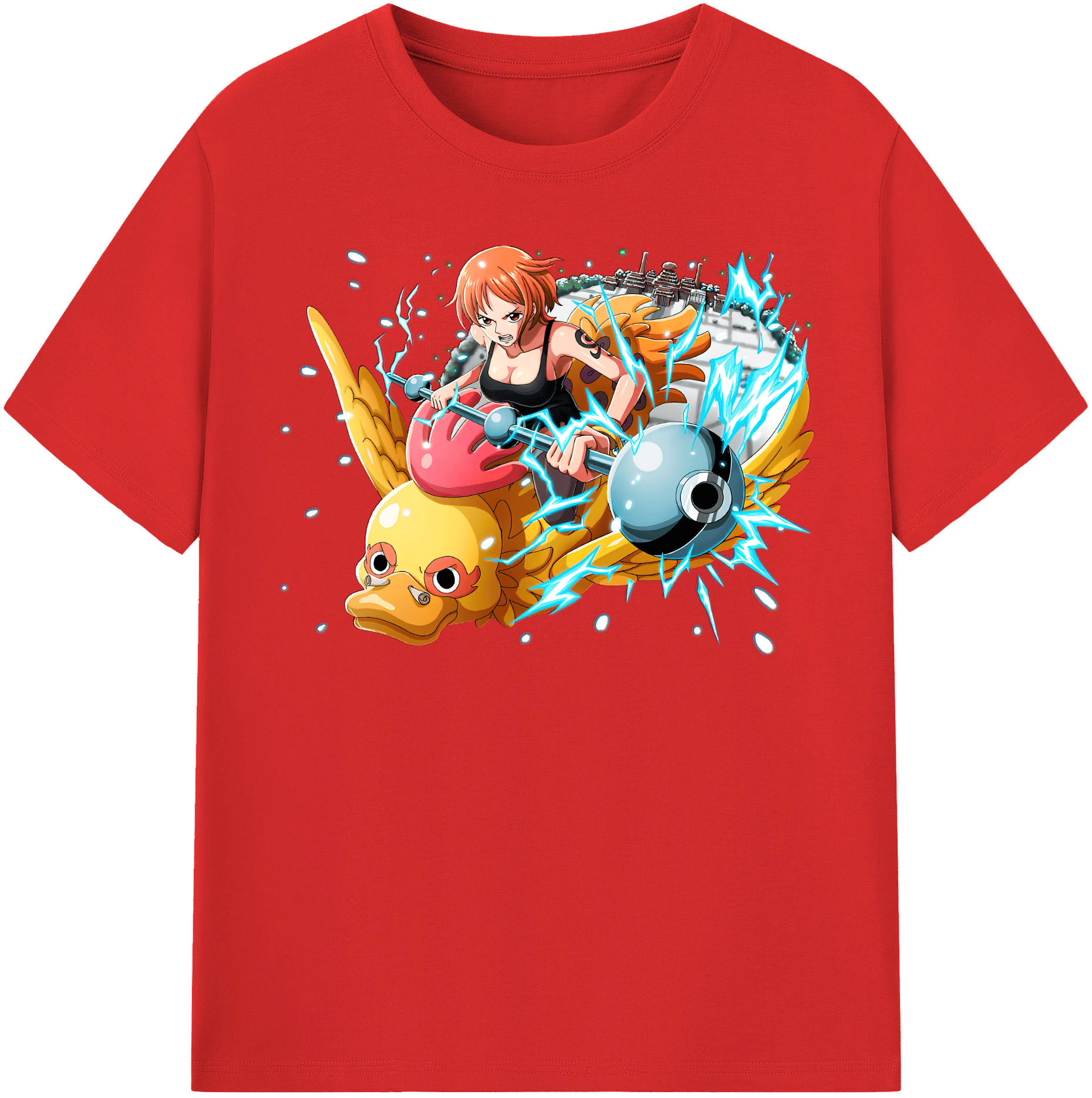 （画像用） ワンピース ナミ ONE PIECE Nami レディースカジュアルプリントTシャツ（綿100％）