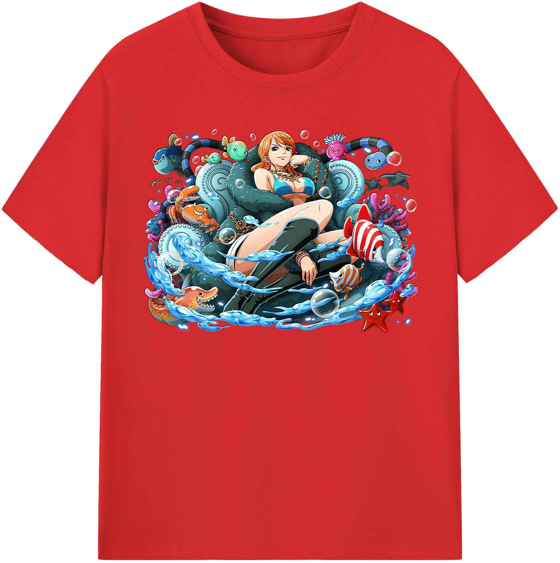 （画像用） ワンピース ナミ ONE PIECE Nami レディースカジュアルプリントTシャツ（綿100％）