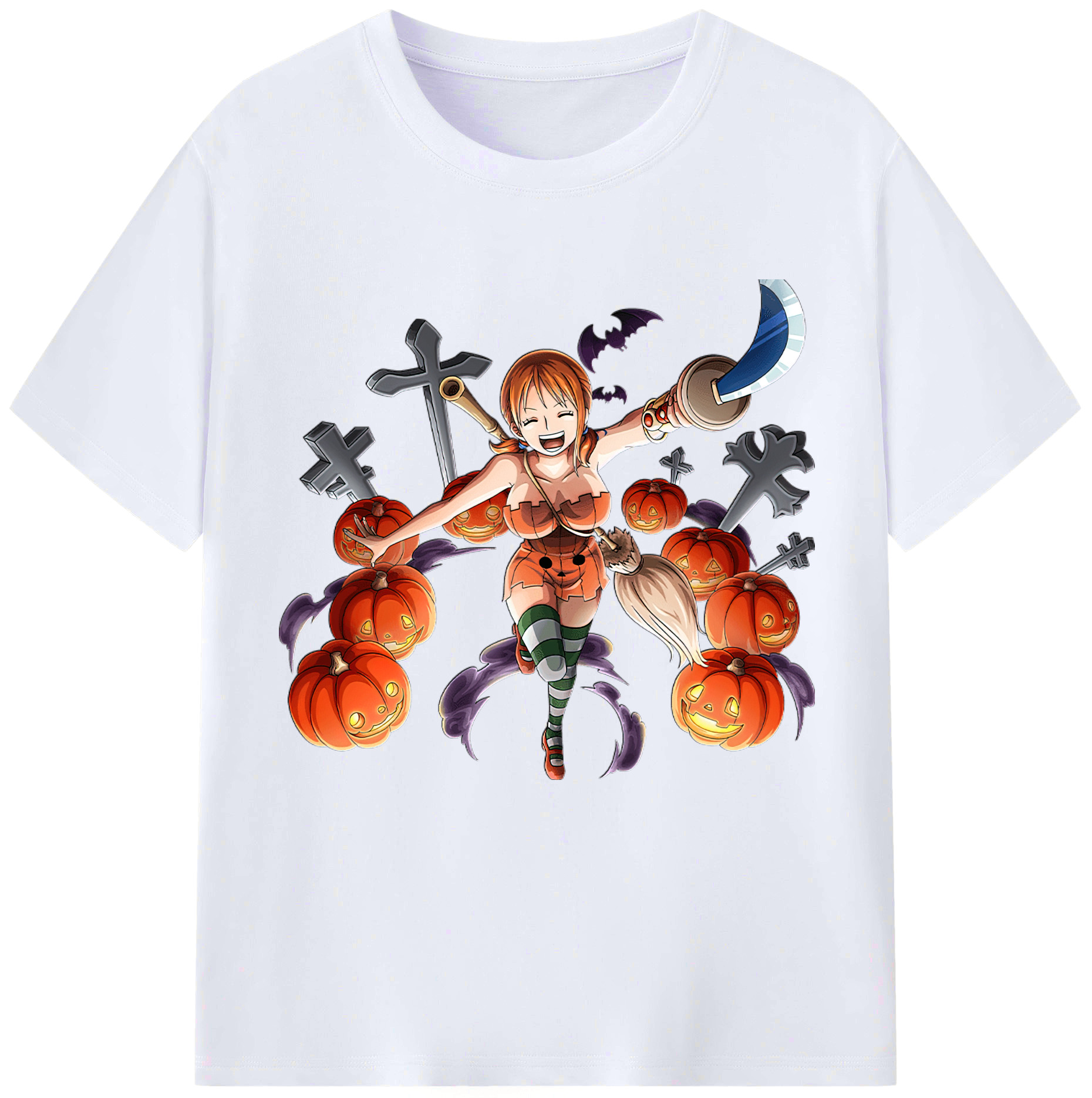 （画像用） ワンピース ナミ ONE PIECE Nami レディースカジュアルプリントTシャツ（綿100％）
