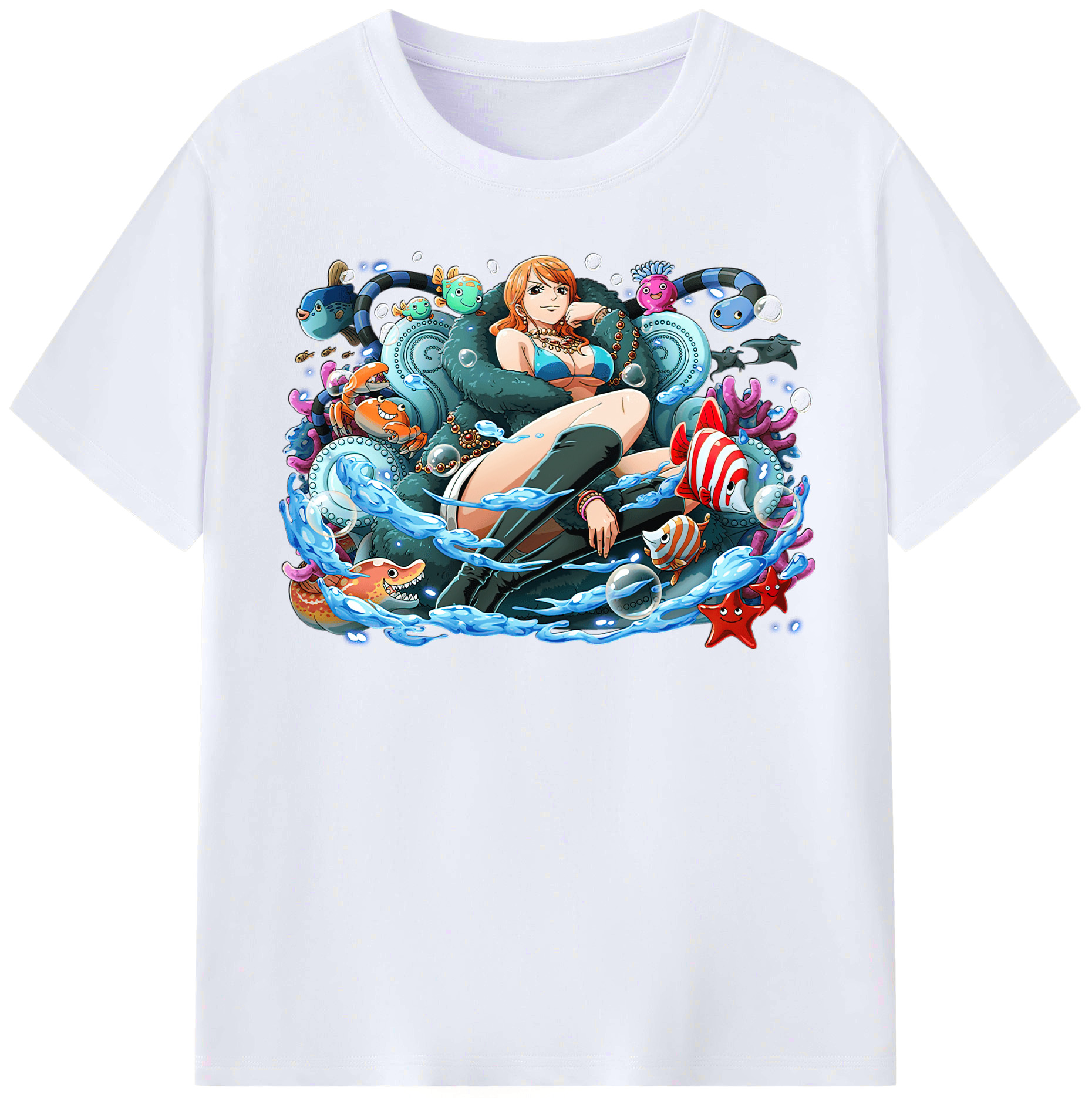 （画像用） ワンピース ナミ ONE PIECE Nami レディースカジュアルプリントTシャツ（綿100％）
