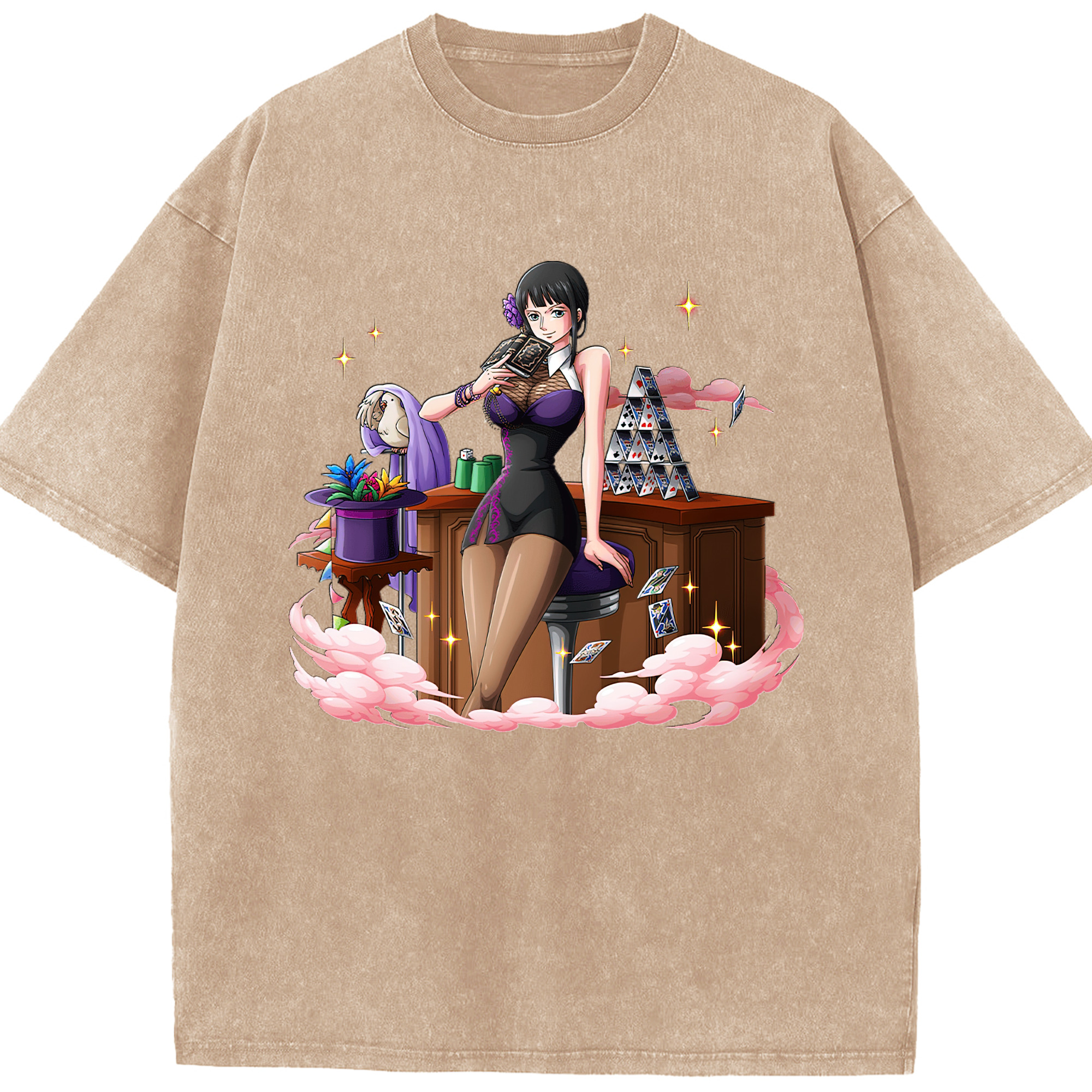 ワンピース ニコ・ロビン ONE PIECE Nico Robin 綿100% ヴィンテージ風 半袖Tシャツ（フロントプリント）