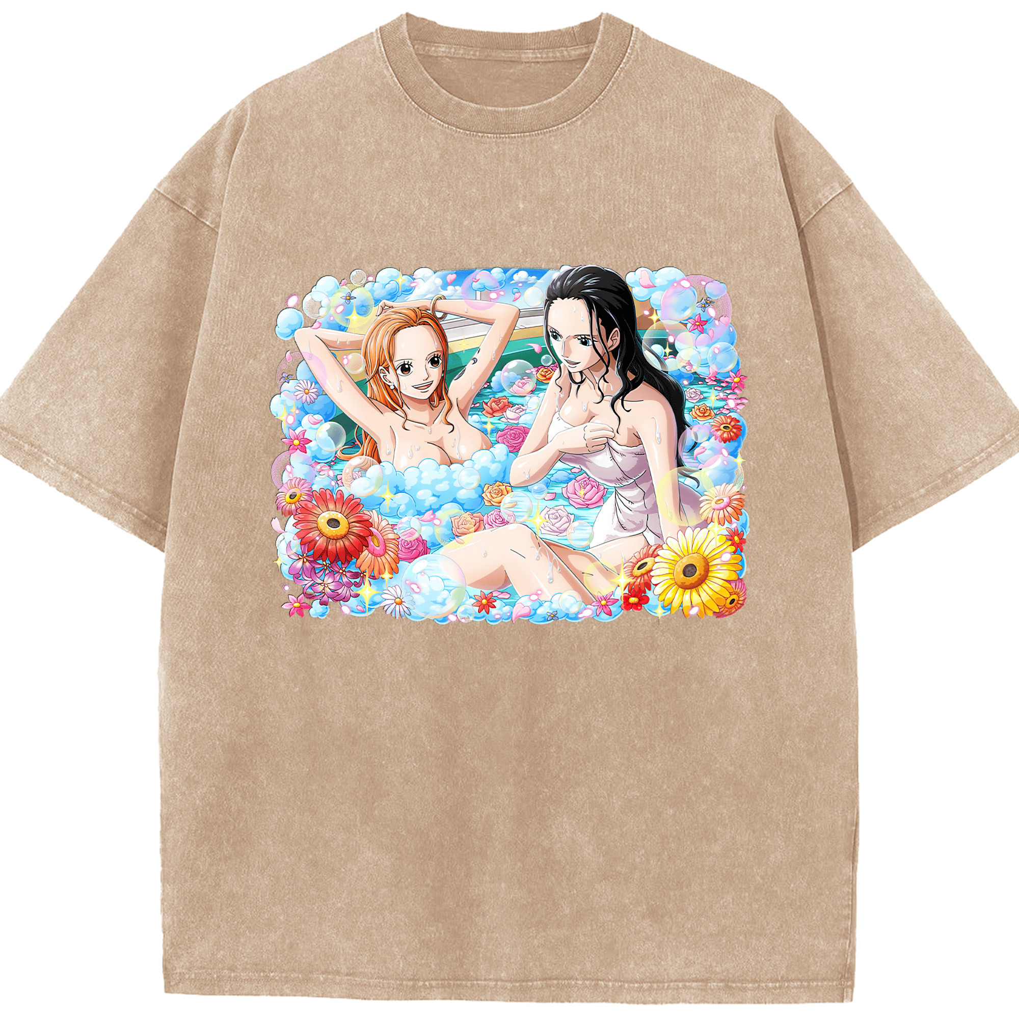 ワンピース ニコ・ロビン ONE PIECE Nico Robin 綿100% ヴィンテージ風 半袖Tシャツ（フロントプリント）