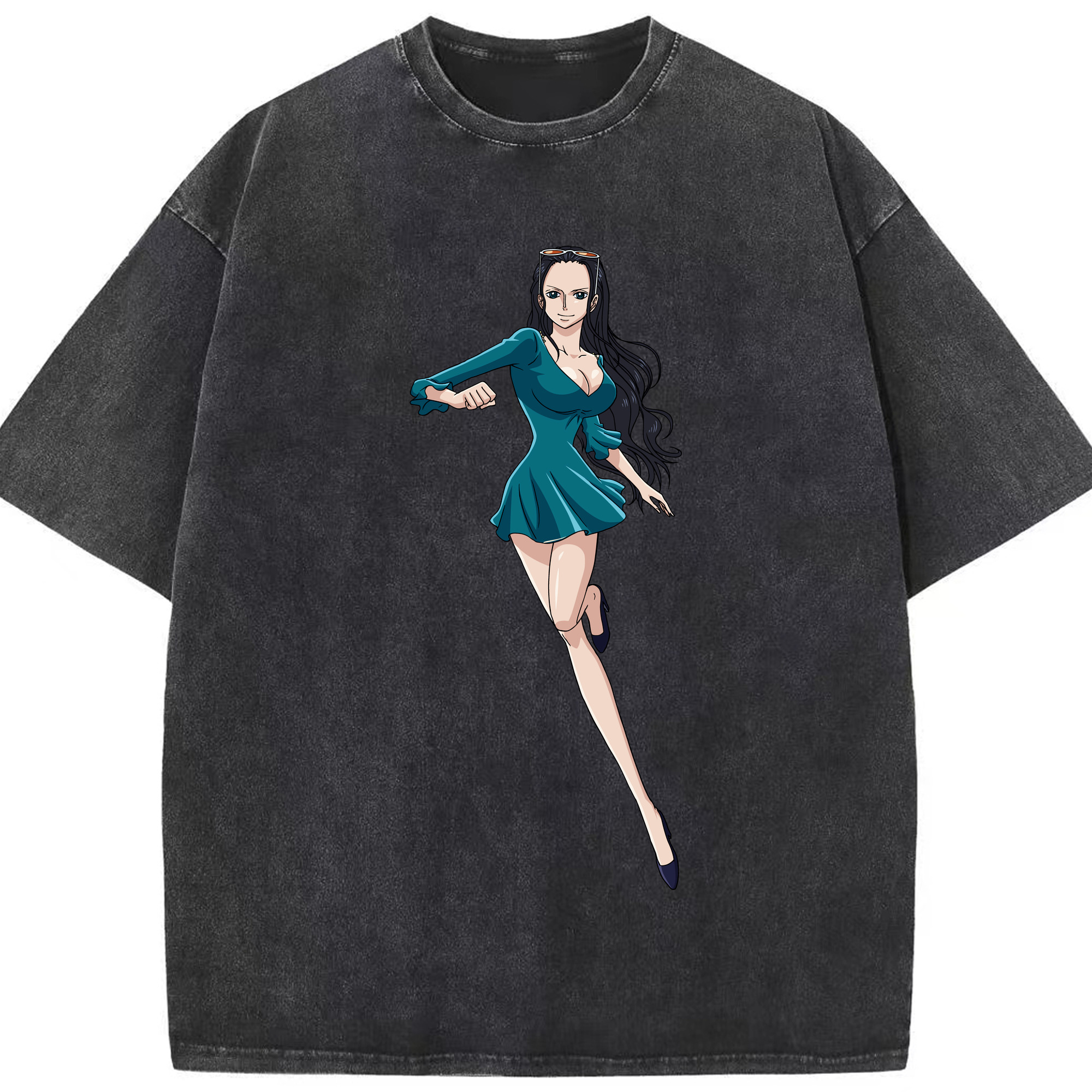 （画像用） ワンピース ニコ・ロビン ONE PIECE Nico Robin 綿100% ヴィンテージ風 半袖Tシャツ（フロントプリント）