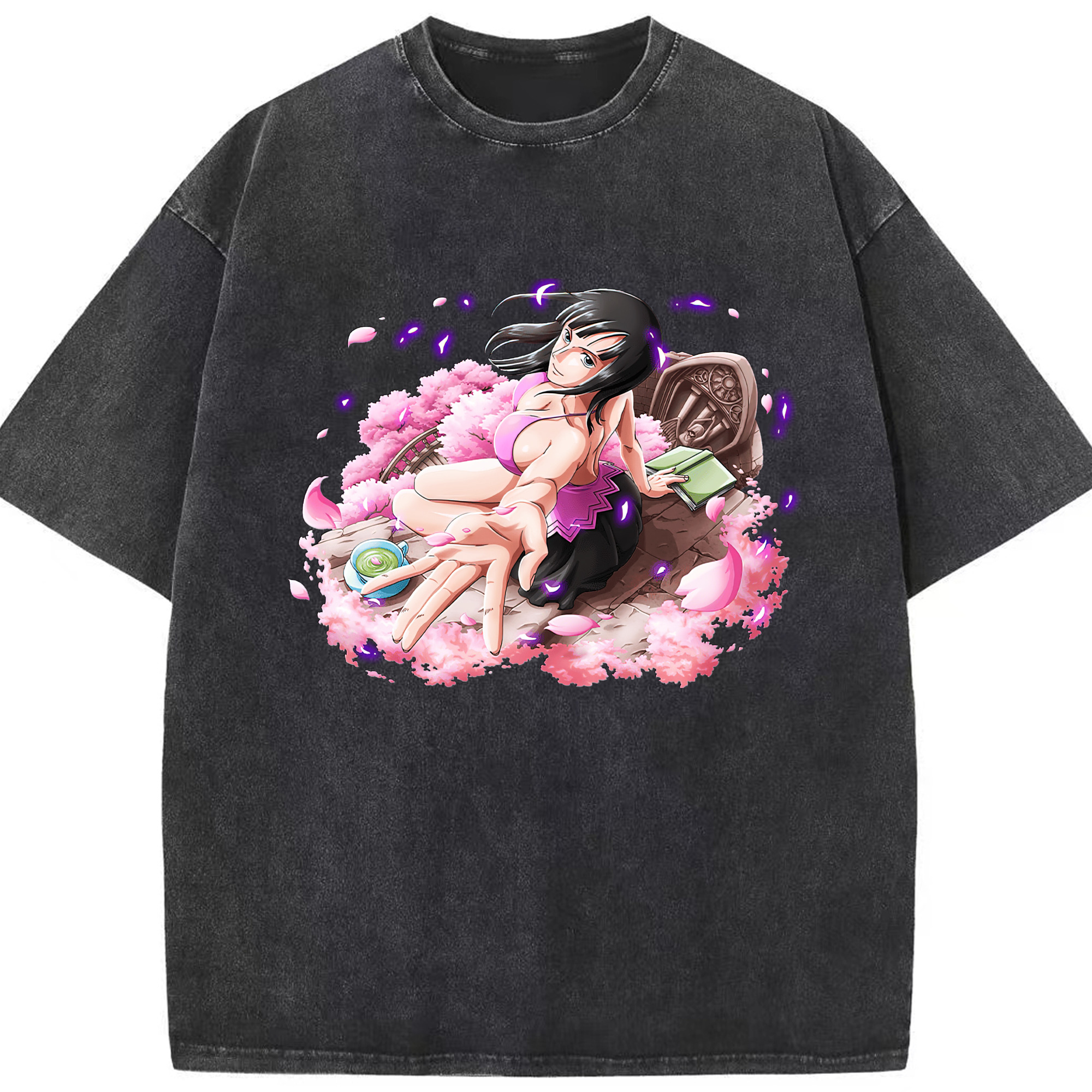ワンピース ニコ・ロビン ONE PIECE Nico Robin 綿100% ヴィンテージ風 半袖Tシャツ（フロントプリント）
