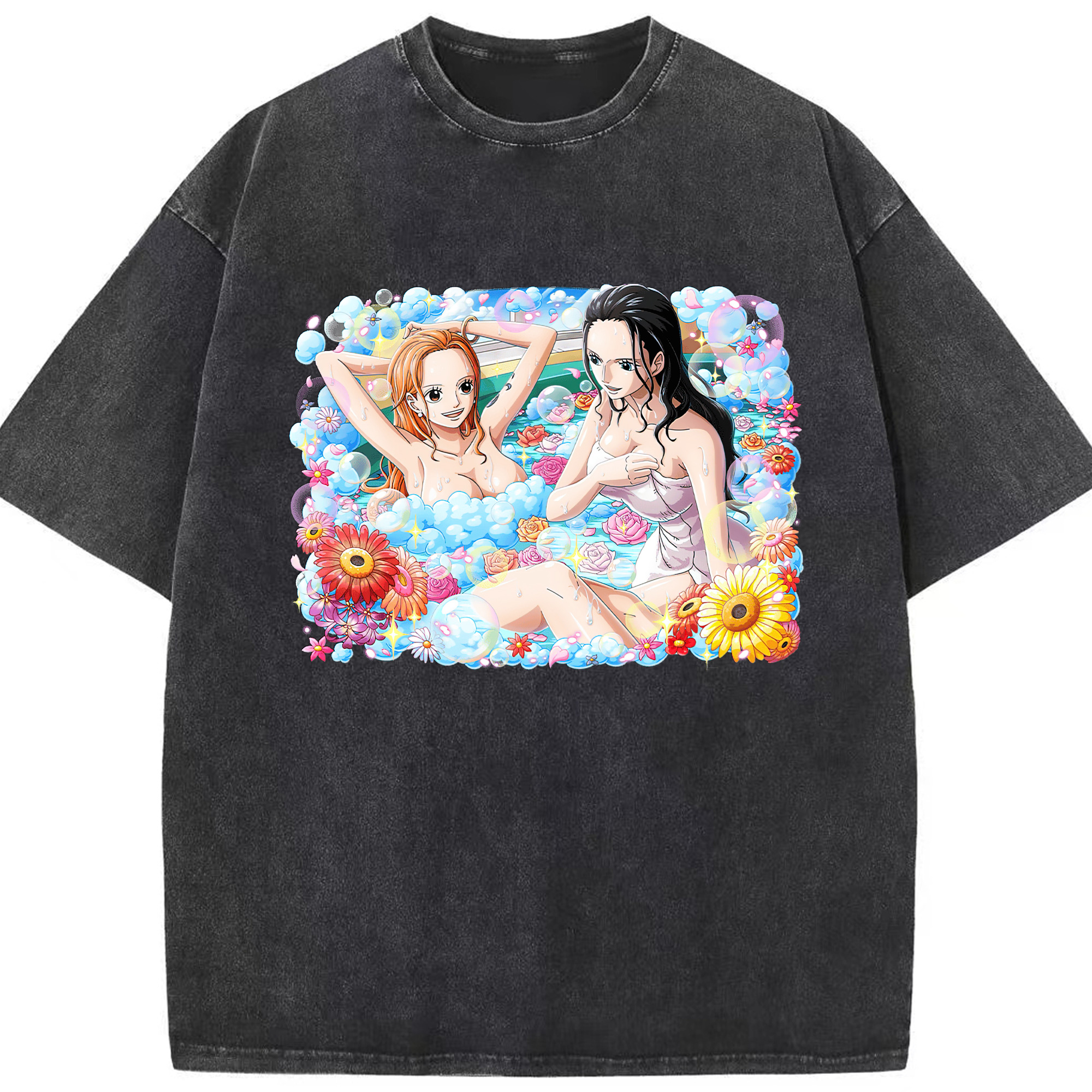 ワンピース ニコ・ロビン ONE PIECE Nico Robin 綿100% ヴィンテージ風 半袖Tシャツ（フロントプリント）