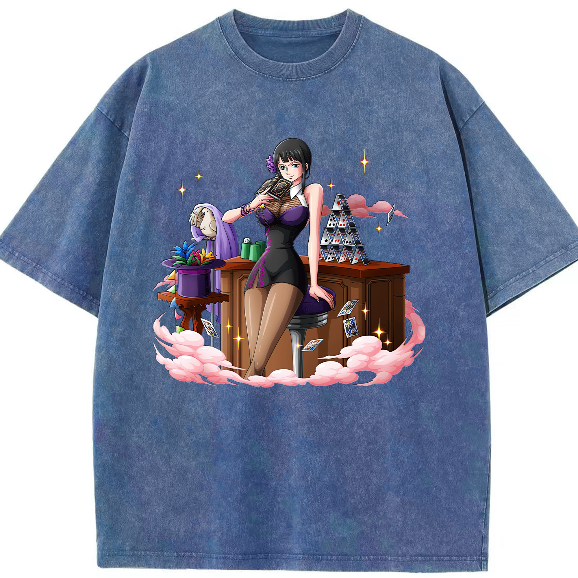 ワンピース ニコ・ロビン ONE PIECE Nico Robin 綿100% ヴィンテージ風 半袖Tシャツ（フロントプリント）