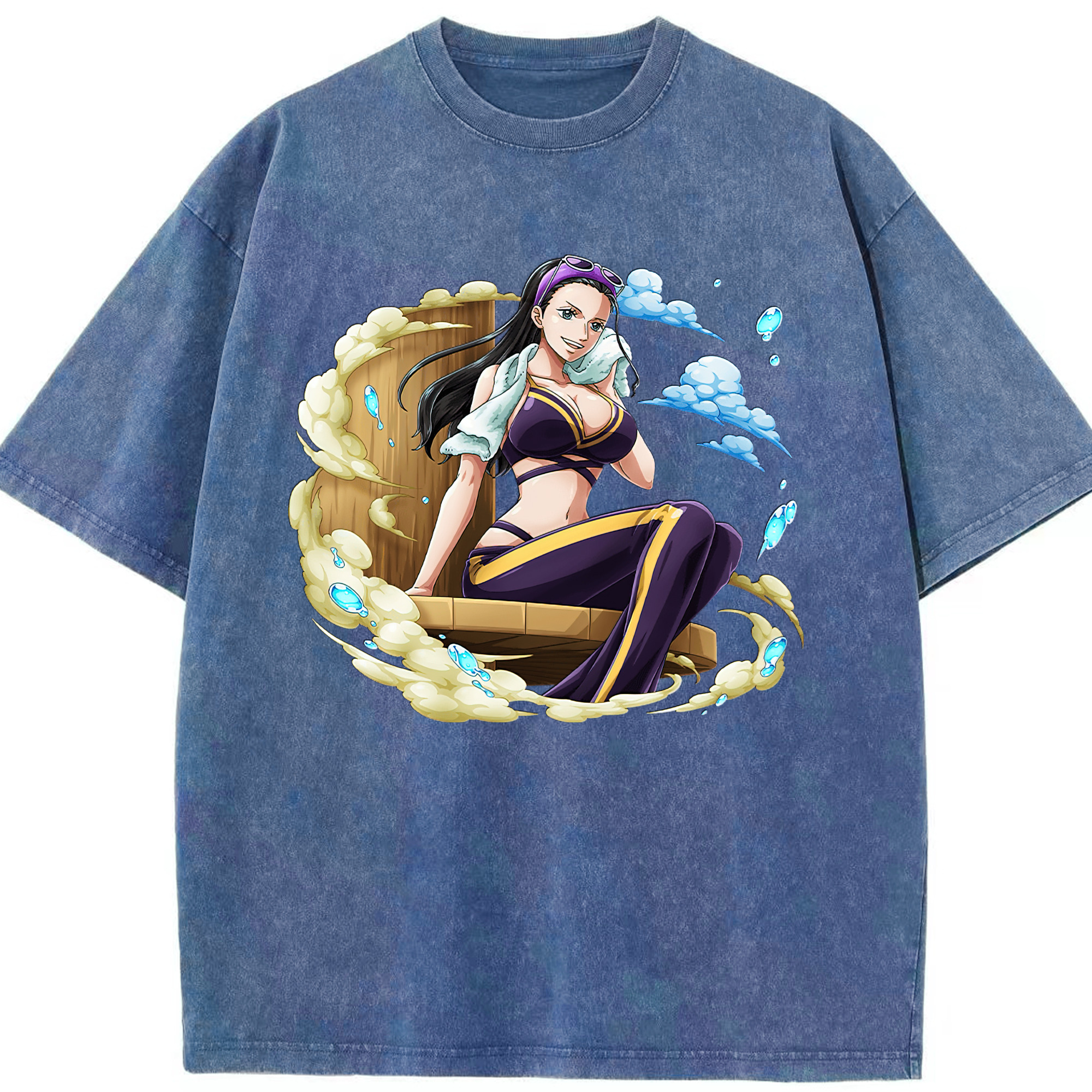 ワンピース ニコ・ロビン ONE PIECE Nico Robin 綿100% ヴィンテージ風 半袖Tシャツ（フロントプリント）