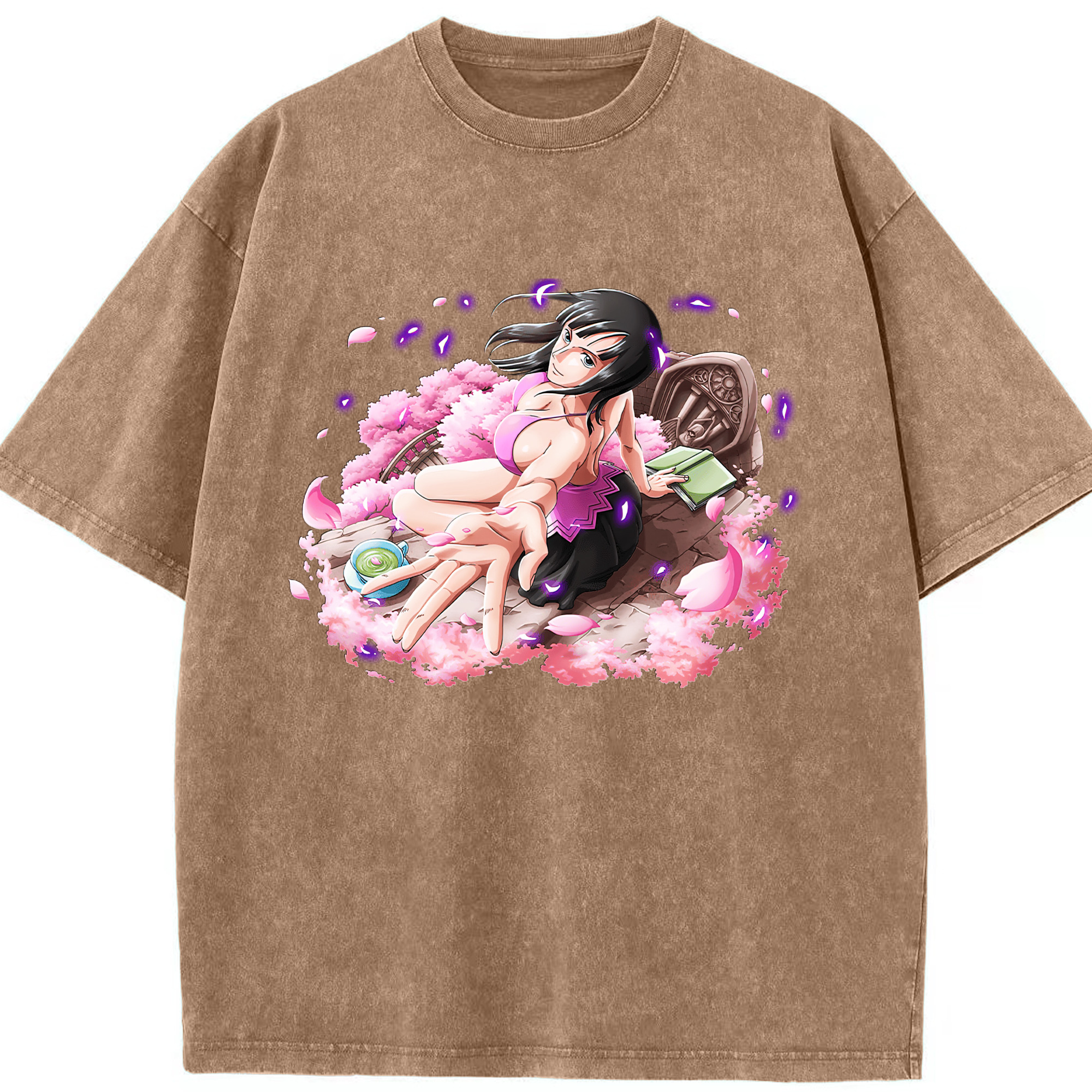 ワンピース ニコ・ロビン ONE PIECE Nico Robin 綿100% ヴィンテージ風 半袖Tシャツ（フロントプリント）