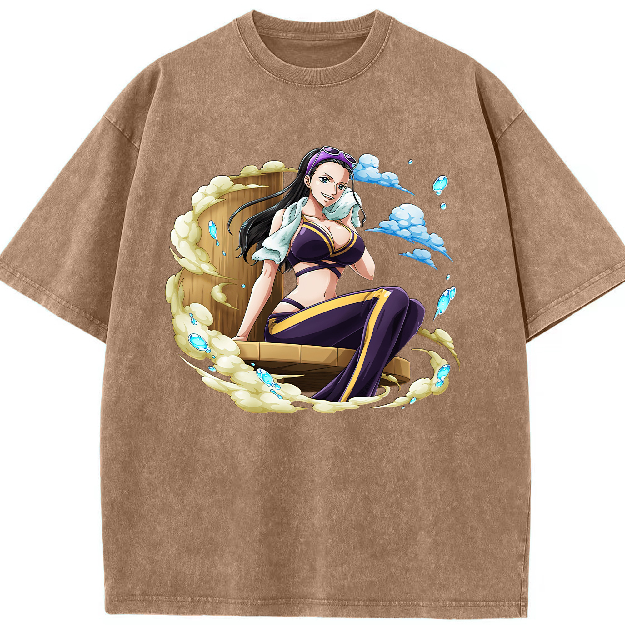 ワンピース ニコ・ロビン ONE PIECE Nico Robin 綿100% ヴィンテージ風 半袖Tシャツ（フロントプリント）