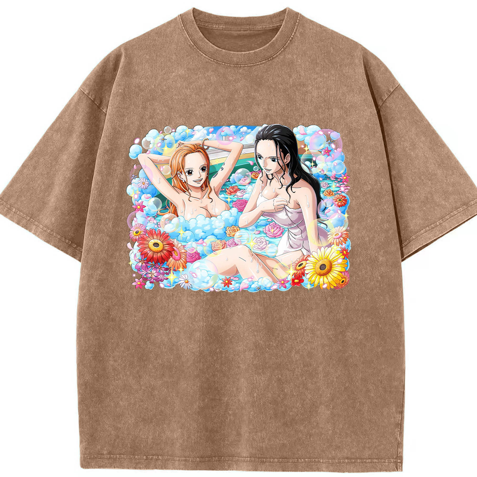 ワンピース ニコ・ロビン ONE PIECE Nico Robin 綿100% ヴィンテージ風 半袖Tシャツ（フロントプリント）