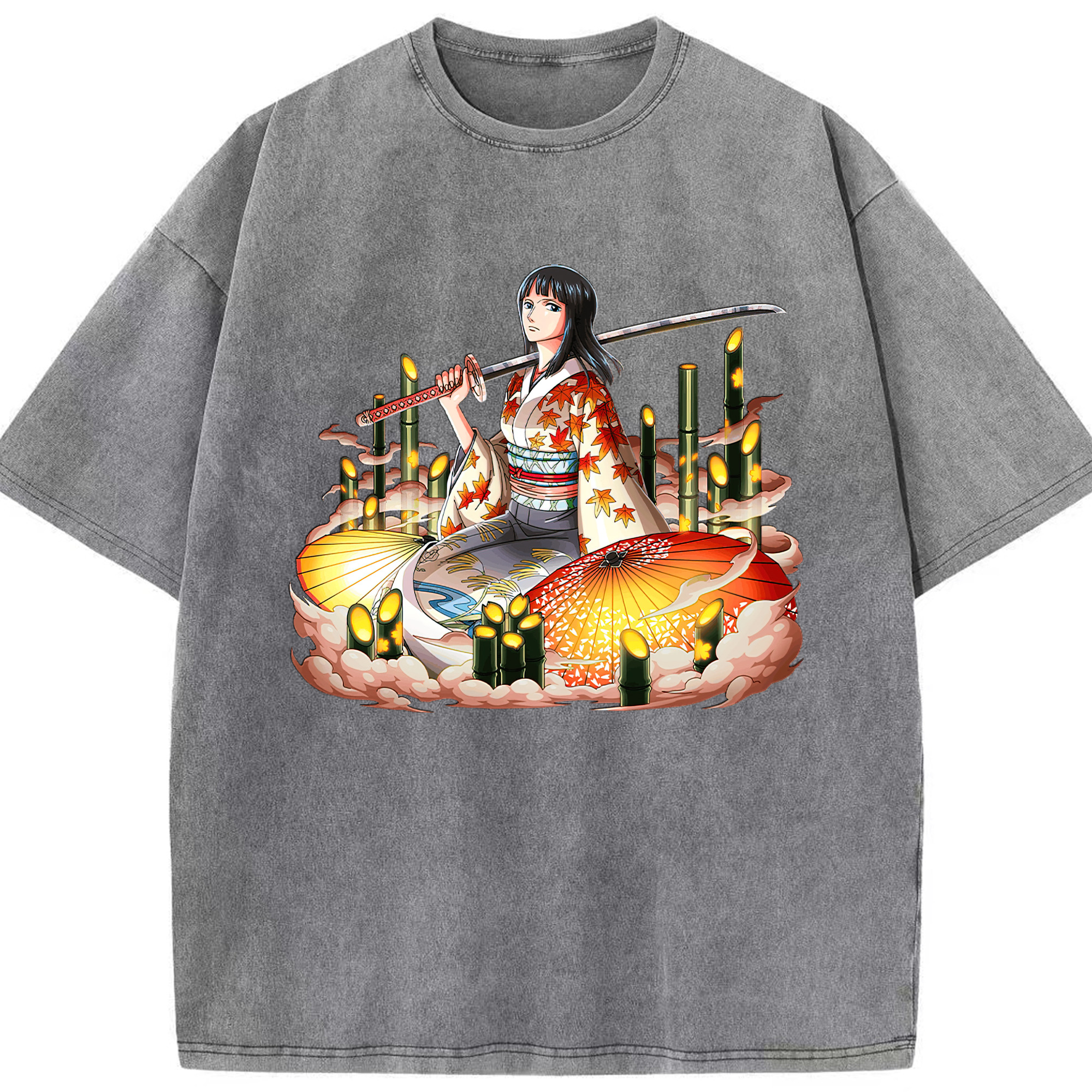 ワンピース ニコ・ロビン ONE PIECE Nico Robin 綿100% ヴィンテージ風 半袖Tシャツ（フロントプリント）