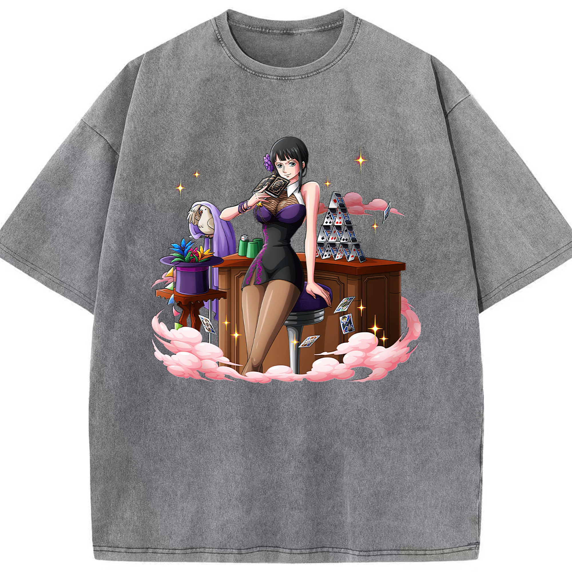 ワンピース ニコ・ロビン ONE PIECE Nico Robin 綿100% ヴィンテージ風 半袖Tシャツ（フロントプリント）