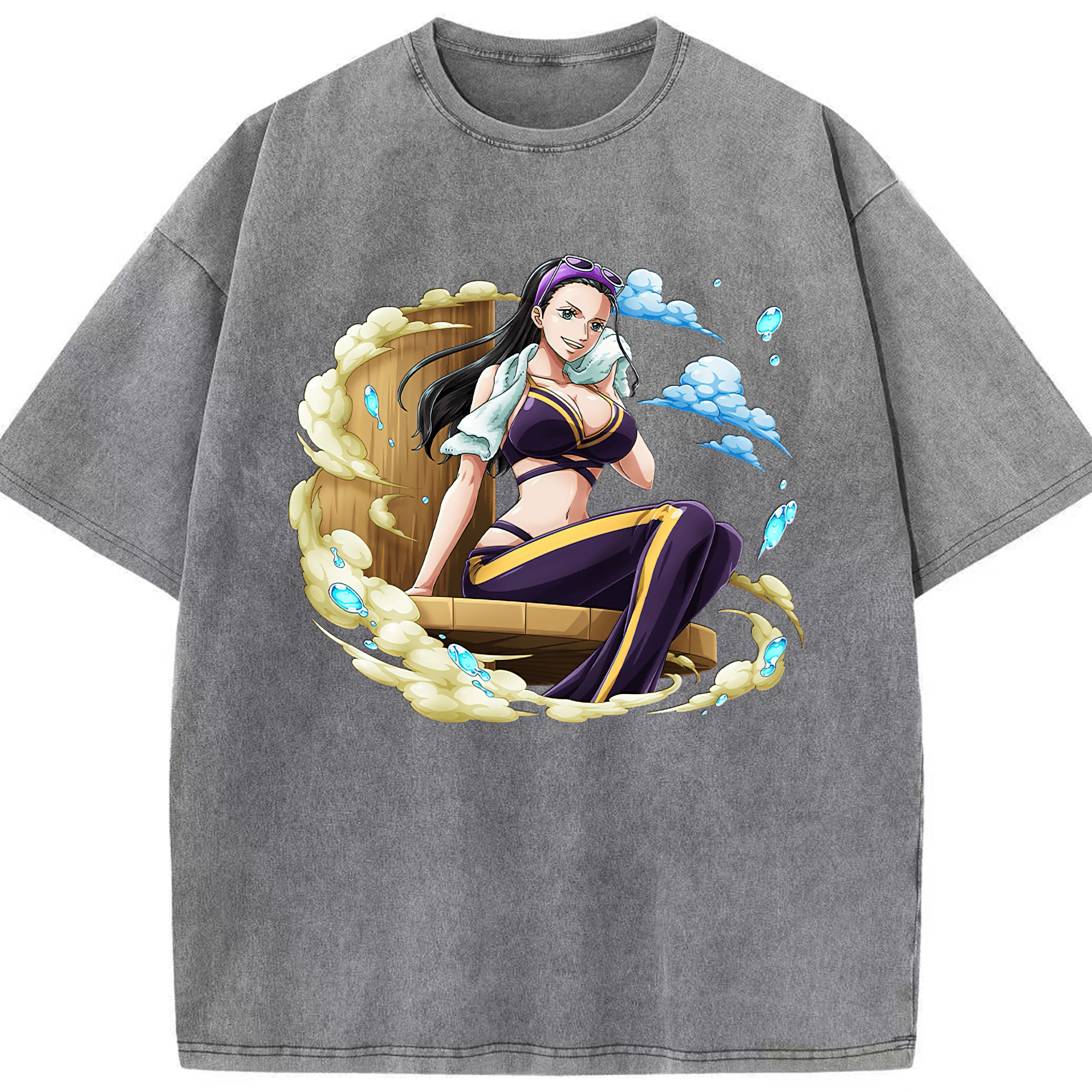ワンピース ニコ・ロビン ONE PIECE Nico Robin 綿100% ヴィンテージ風 半袖Tシャツ（フロントプリント）