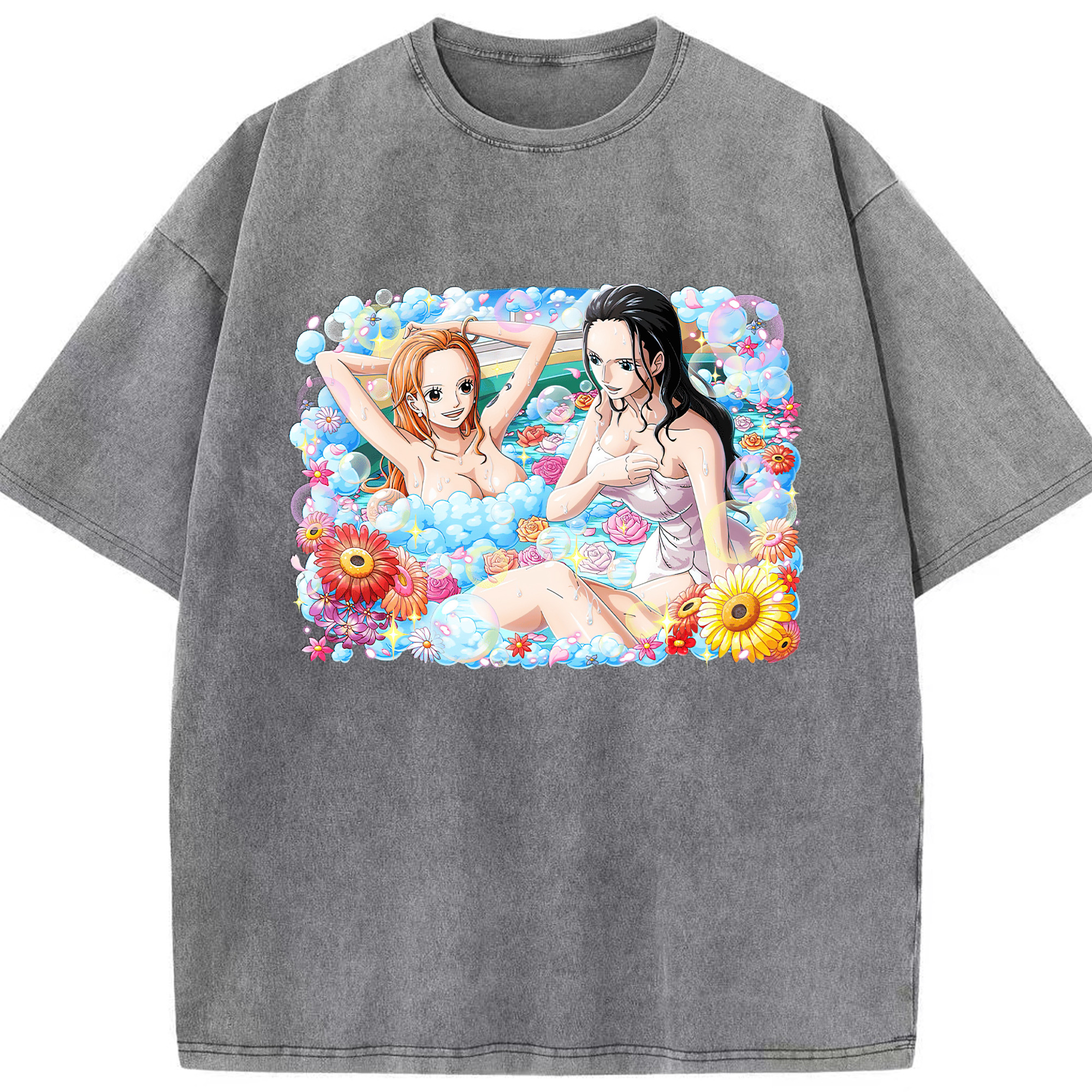 ワンピース ニコ・ロビン ONE PIECE Nico Robin 綿100% ヴィンテージ風 半袖Tシャツ（フロントプリント）