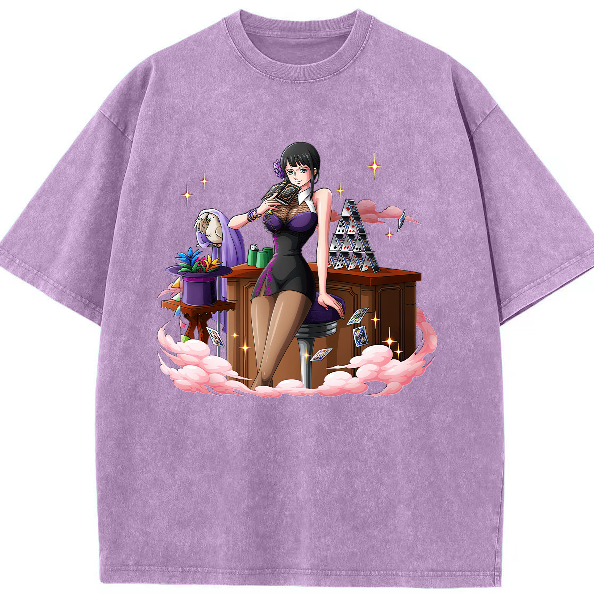 ワンピース ニコ・ロビン ONE PIECE Nico Robin 綿100% ヴィンテージ風 半袖Tシャツ（フロントプリント）