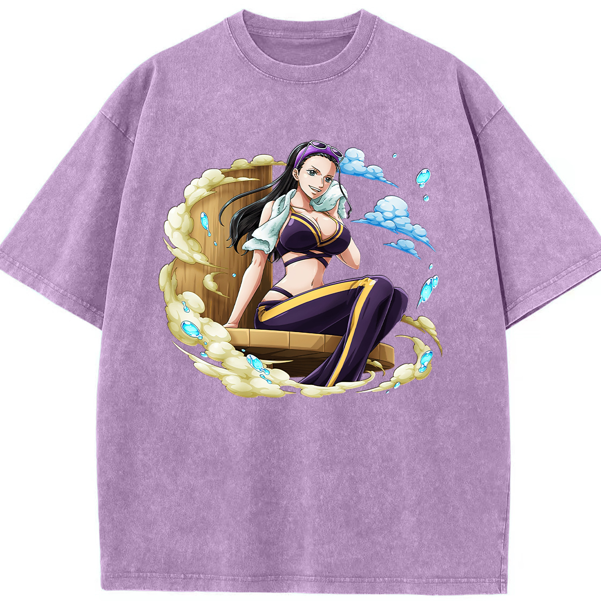 ワンピース ニコ・ロビン ONE PIECE Nico Robin 綿100% ヴィンテージ風 半袖Tシャツ（フロントプリント）