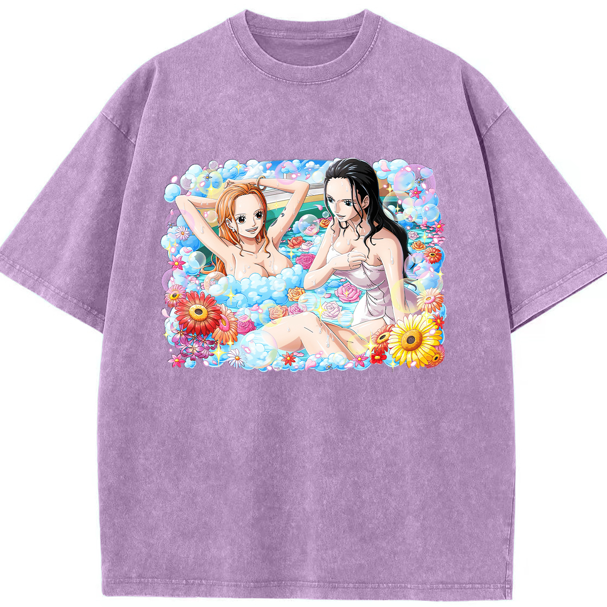 ワンピース ニコ・ロビン ONE PIECE Nico Robin 綿100% ヴィンテージ風 半袖Tシャツ（フロントプリント）