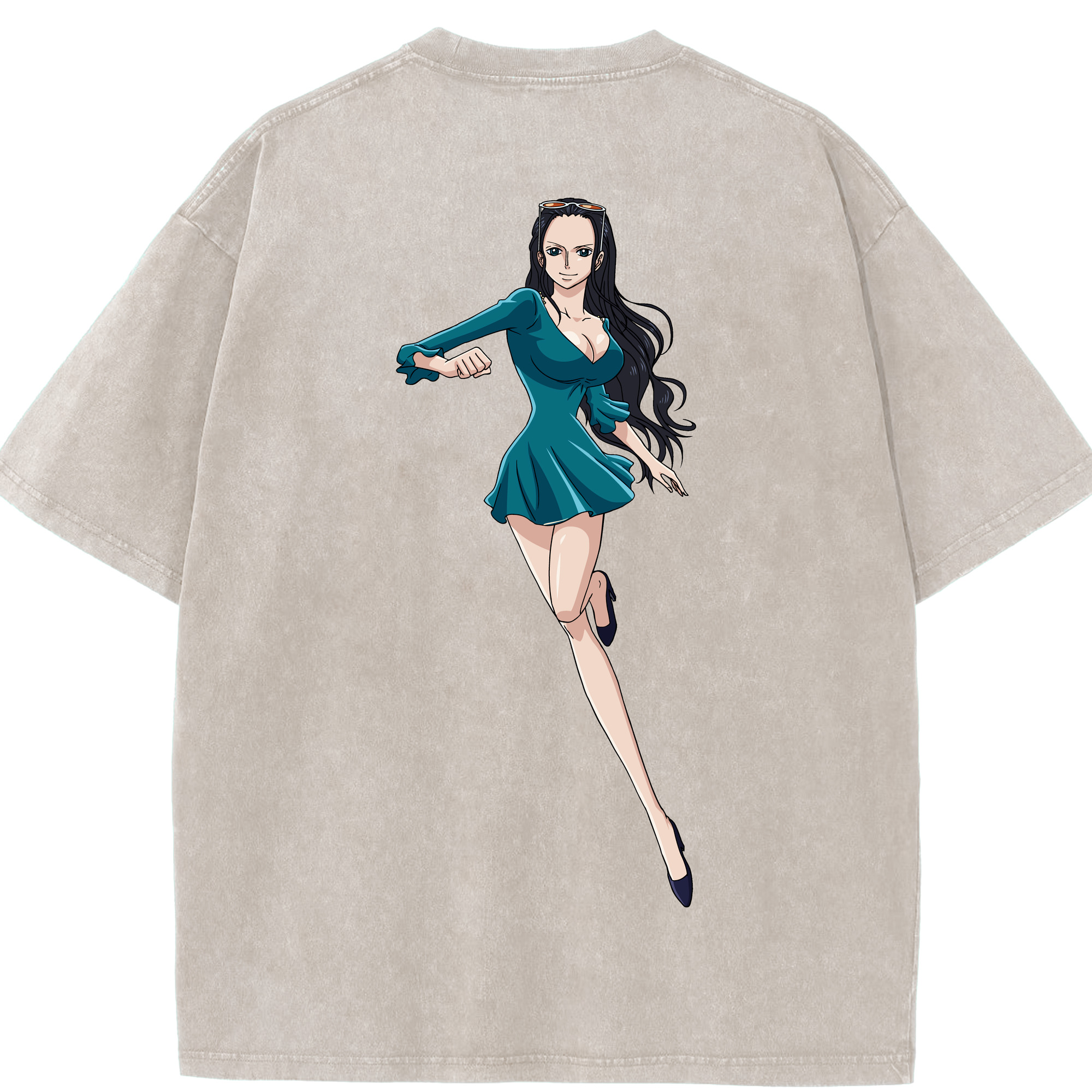ワンピース ニコ・ロビン ONE PIECE Nico Robin 綿100% ヴィンテージ風 半袖Tシャツ（背面プリント）