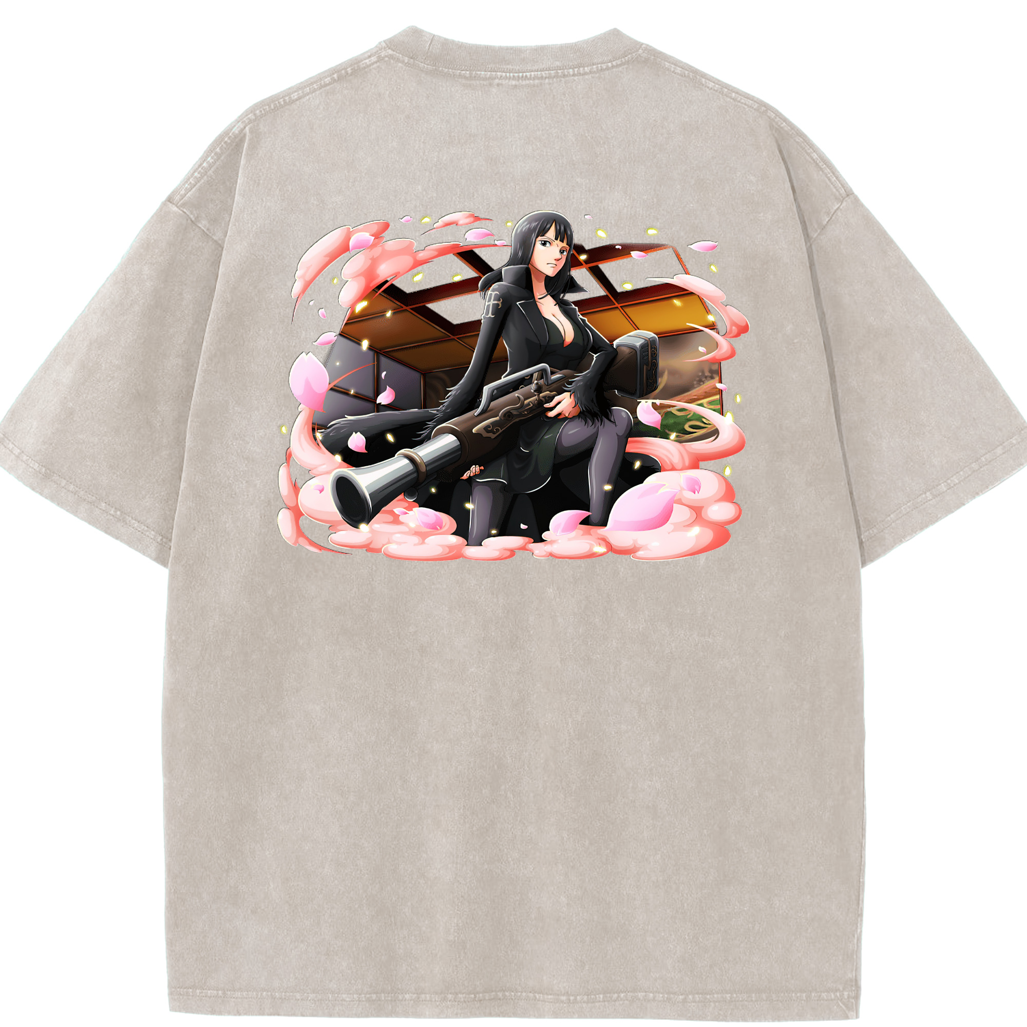 ワンピース ニコ・ロビン ONE PIECE Nico Robin 綿100% ヴィンテージ風 半袖Tシャツ（背面プリント）
