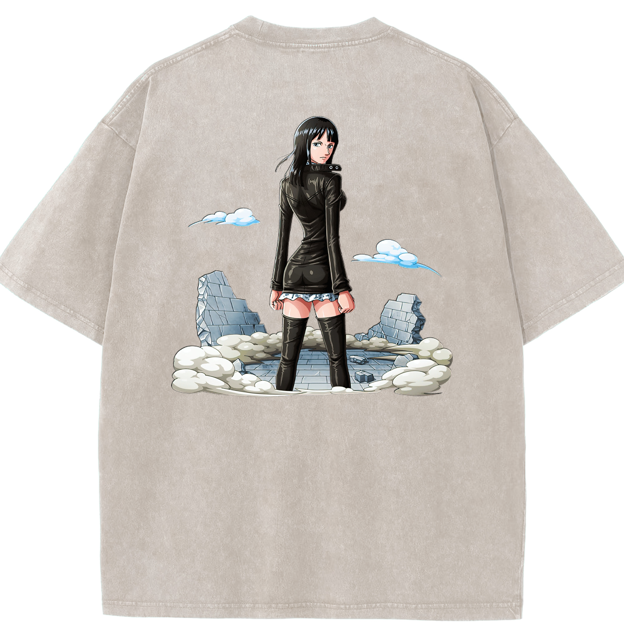 ワンピース ニコ・ロビン ONE PIECE Nico Robin 綿100% ヴィンテージ風 半袖Tシャツ（背面プリント）
