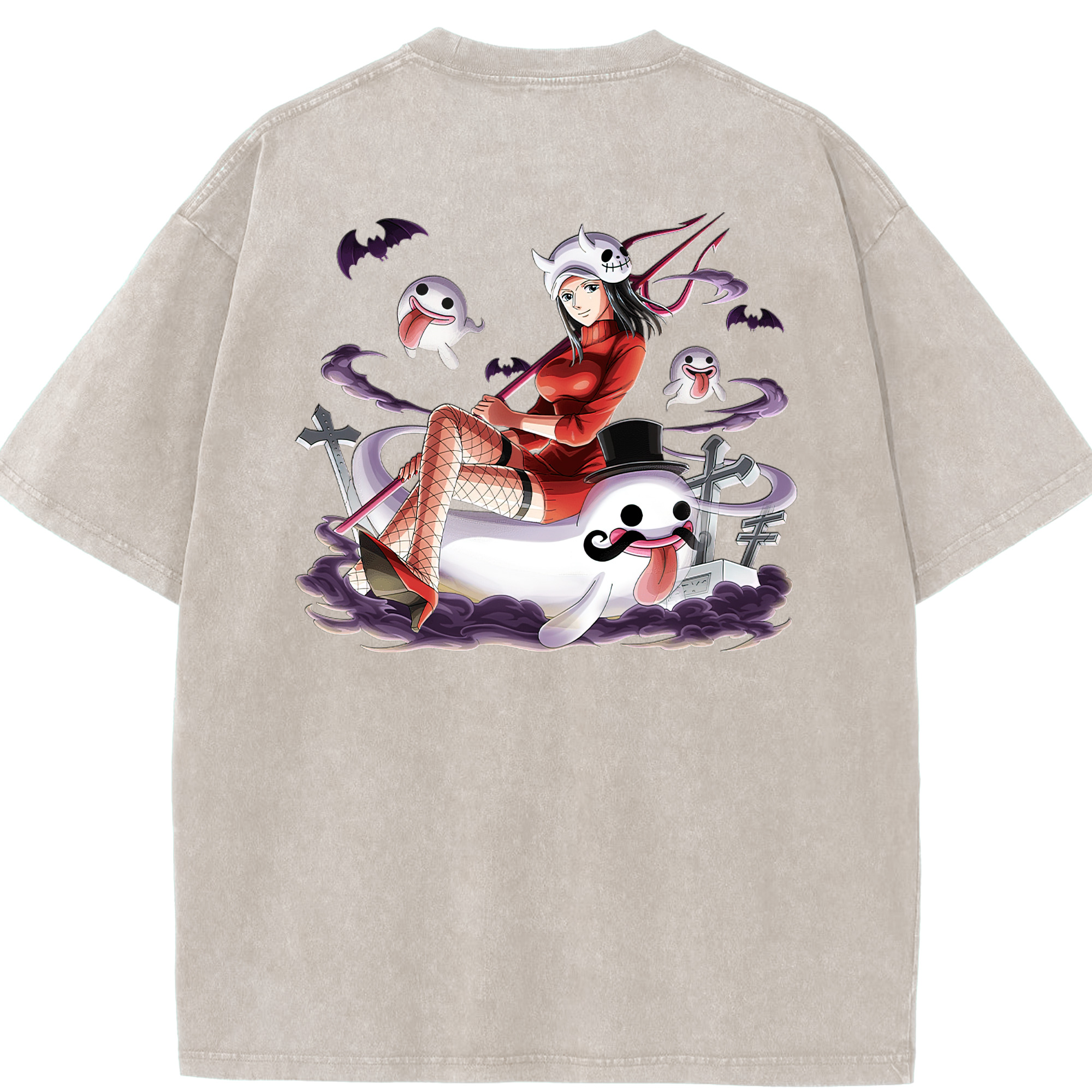 ワンピース ニコ・ロビン ONE PIECE Nico Robin 綿100% ヴィンテージ風 半袖Tシャツ（背面プリント）