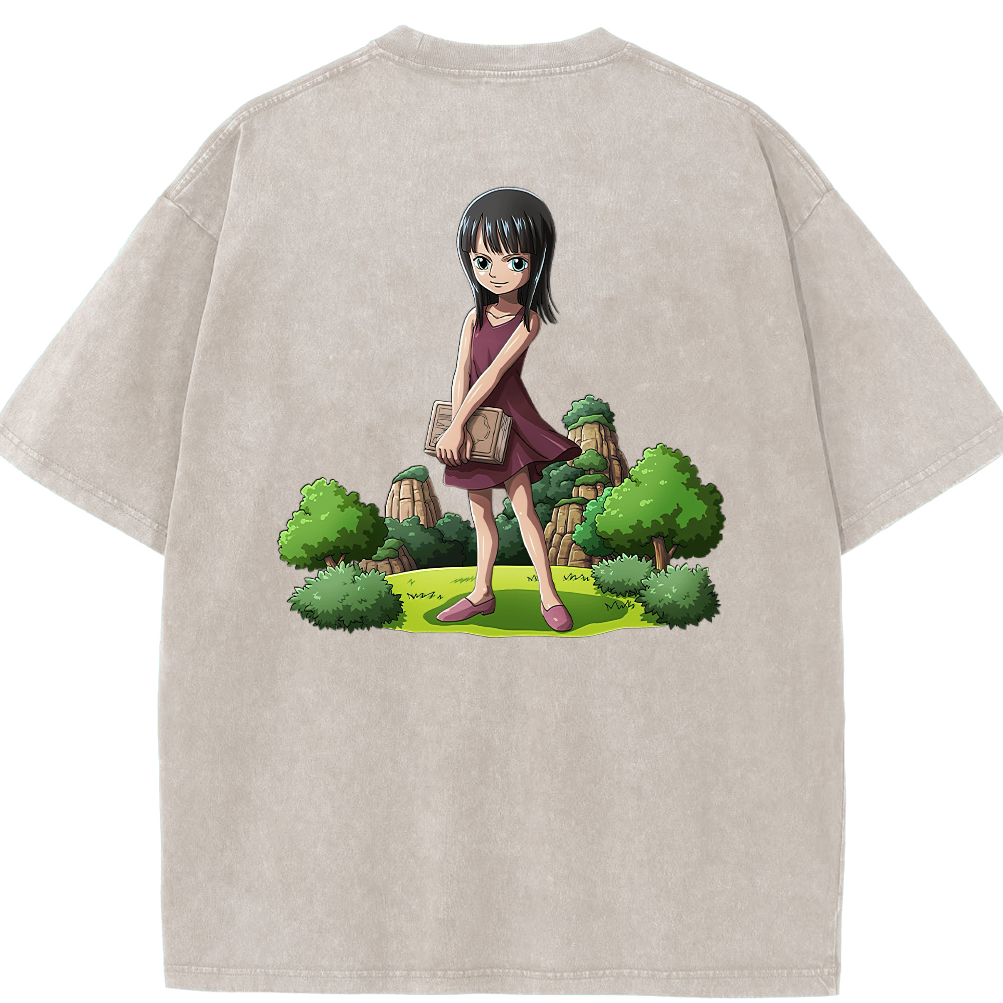 ワンピース ニコ・ロビン ONE PIECE Nico Robin 綿100% ヴィンテージ風 半袖Tシャツ（背面プリント）