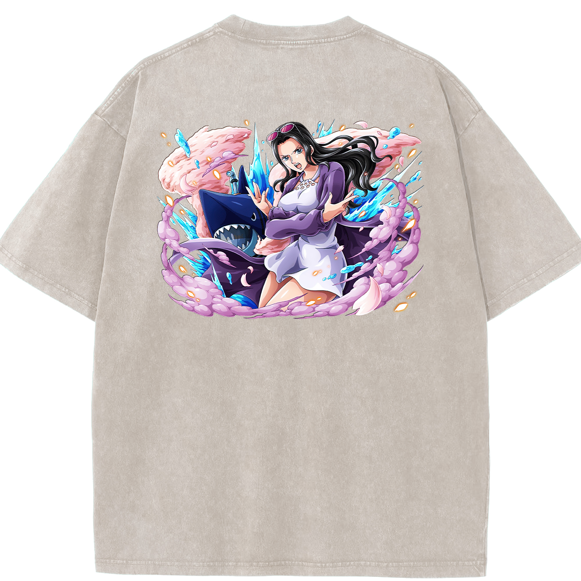 ワンピース ニコ・ロビン ONE PIECE Nico Robin 綿100% ヴィンテージ風 半袖Tシャツ（背面プリント）
