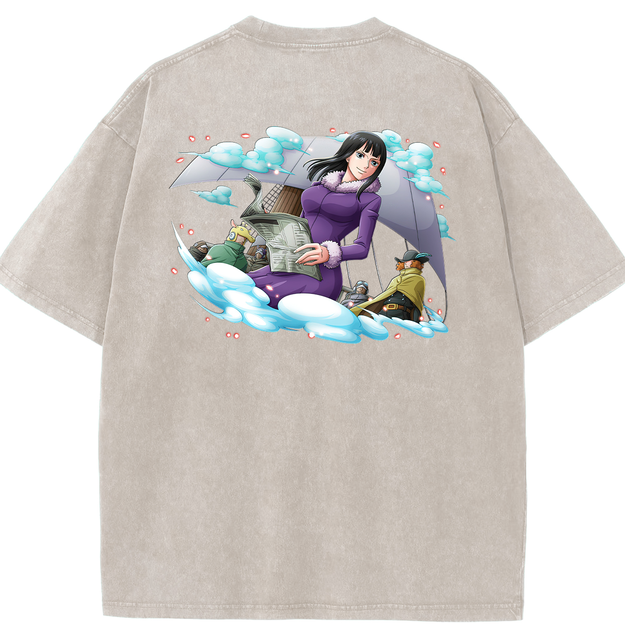 ワンピース ニコ・ロビン ONE PIECE Nico Robin 綿100% ヴィンテージ風 半袖Tシャツ（背面プリント）