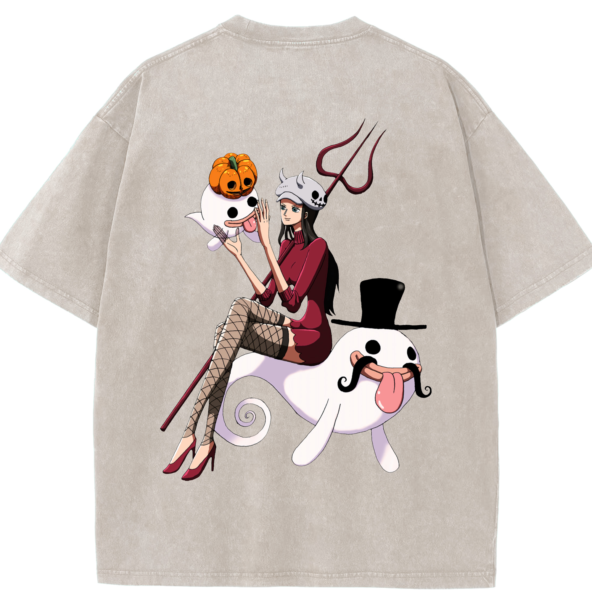 ワンピース ニコ・ロビン ONE PIECE Nico Robin 綿100% ヴィンテージ風 半袖Tシャツ（背面プリント）