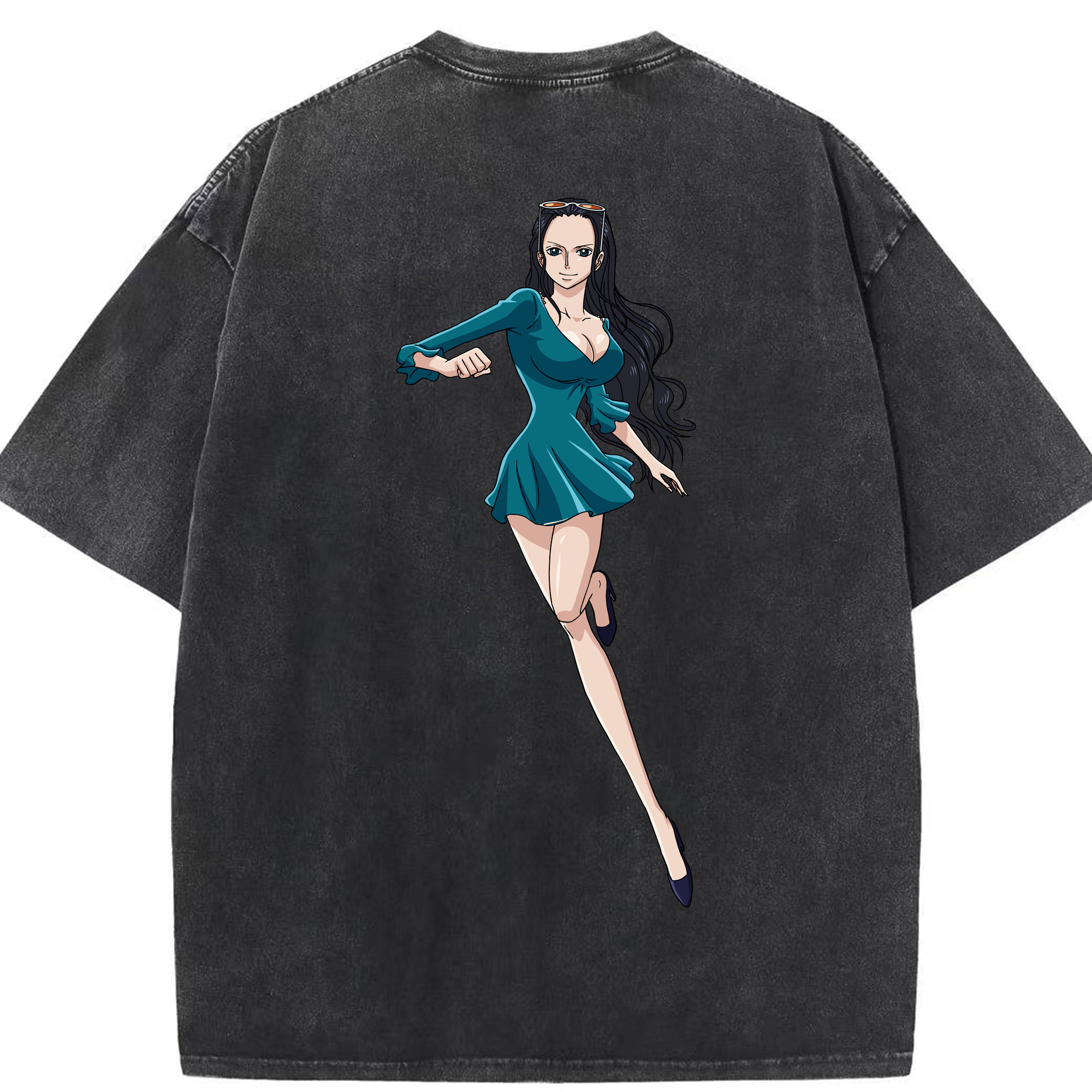 ワンピース ニコ・ロビン ONE PIECE Nico Robin 綿100% ヴィンテージ風 半袖Tシャツ（背面プリント）