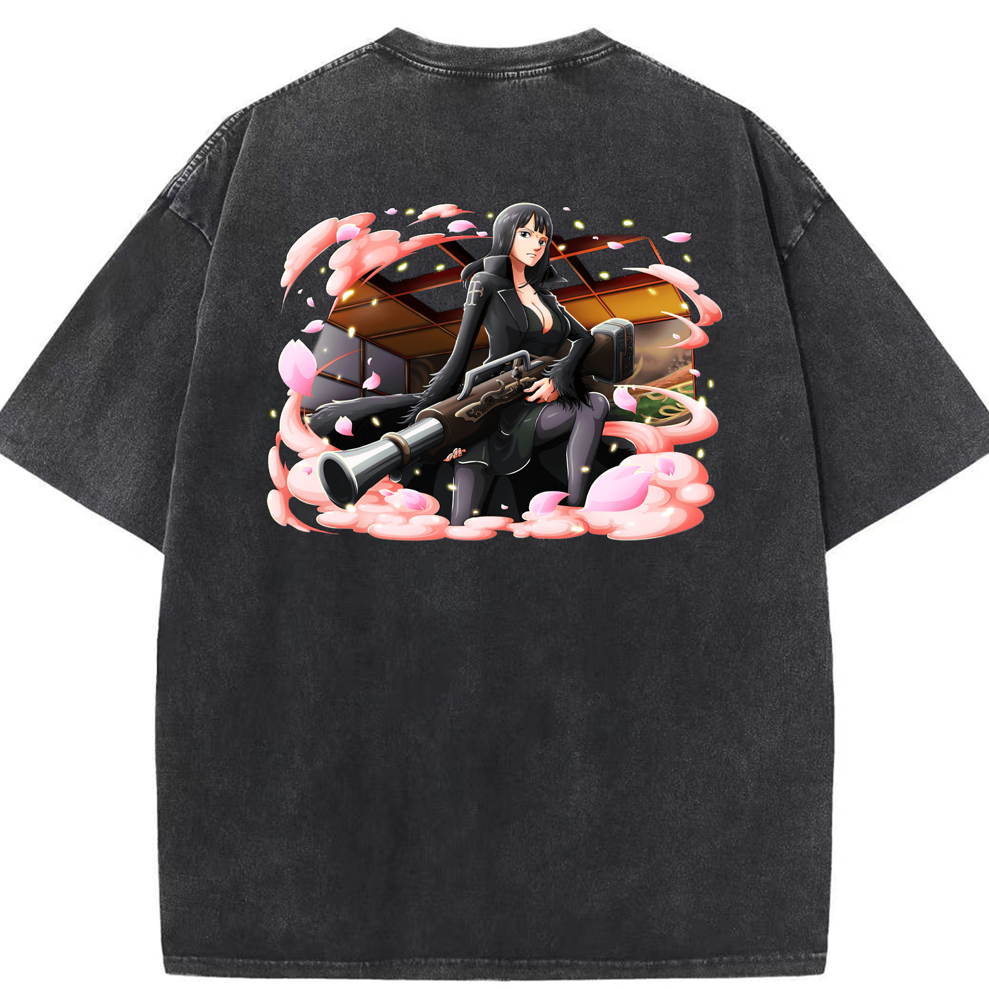 ワンピース ニコ・ロビン ONE PIECE Nico Robin 綿100% ヴィンテージ風 半袖Tシャツ（背面プリント）