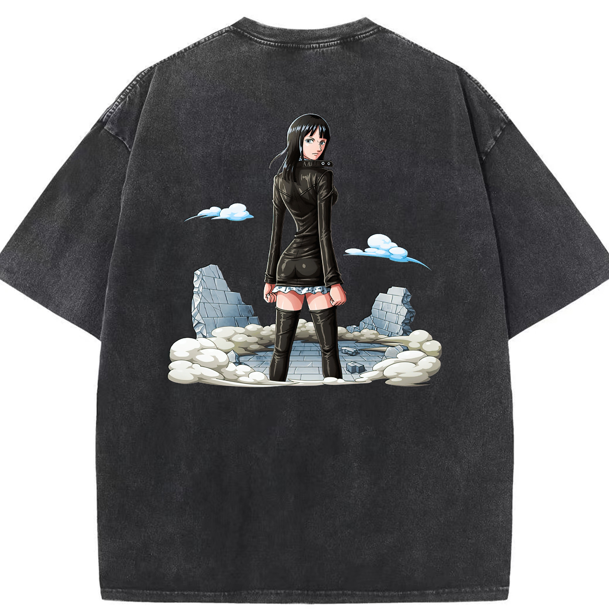 ワンピース ニコ・ロビン ONE PIECE Nico Robin 綿100% ヴィンテージ風 半袖Tシャツ（背面プリント）