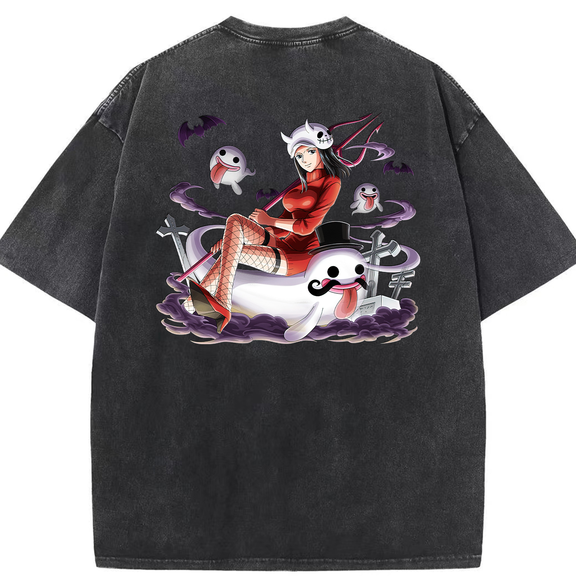 ワンピース ニコ・ロビン ONE PIECE Nico Robin 綿100% ヴィンテージ風 半袖Tシャツ（背面プリント）
