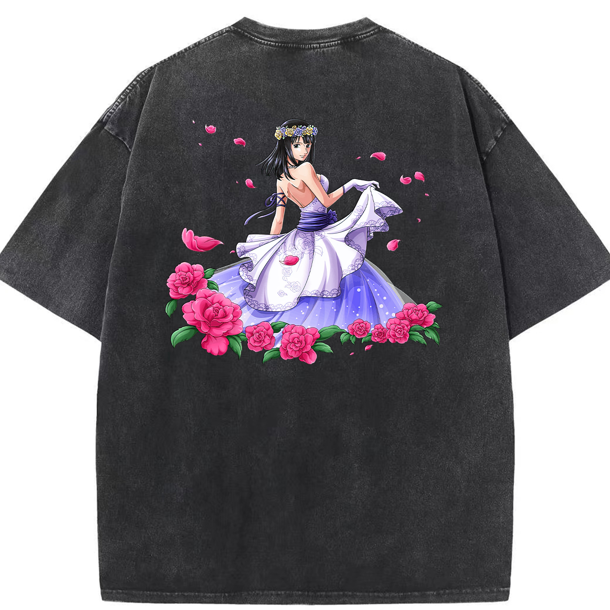 ワンピース ニコ・ロビン ONE PIECE Nico Robin 綿100% ヴィンテージ風 半袖Tシャツ（背面プリント）